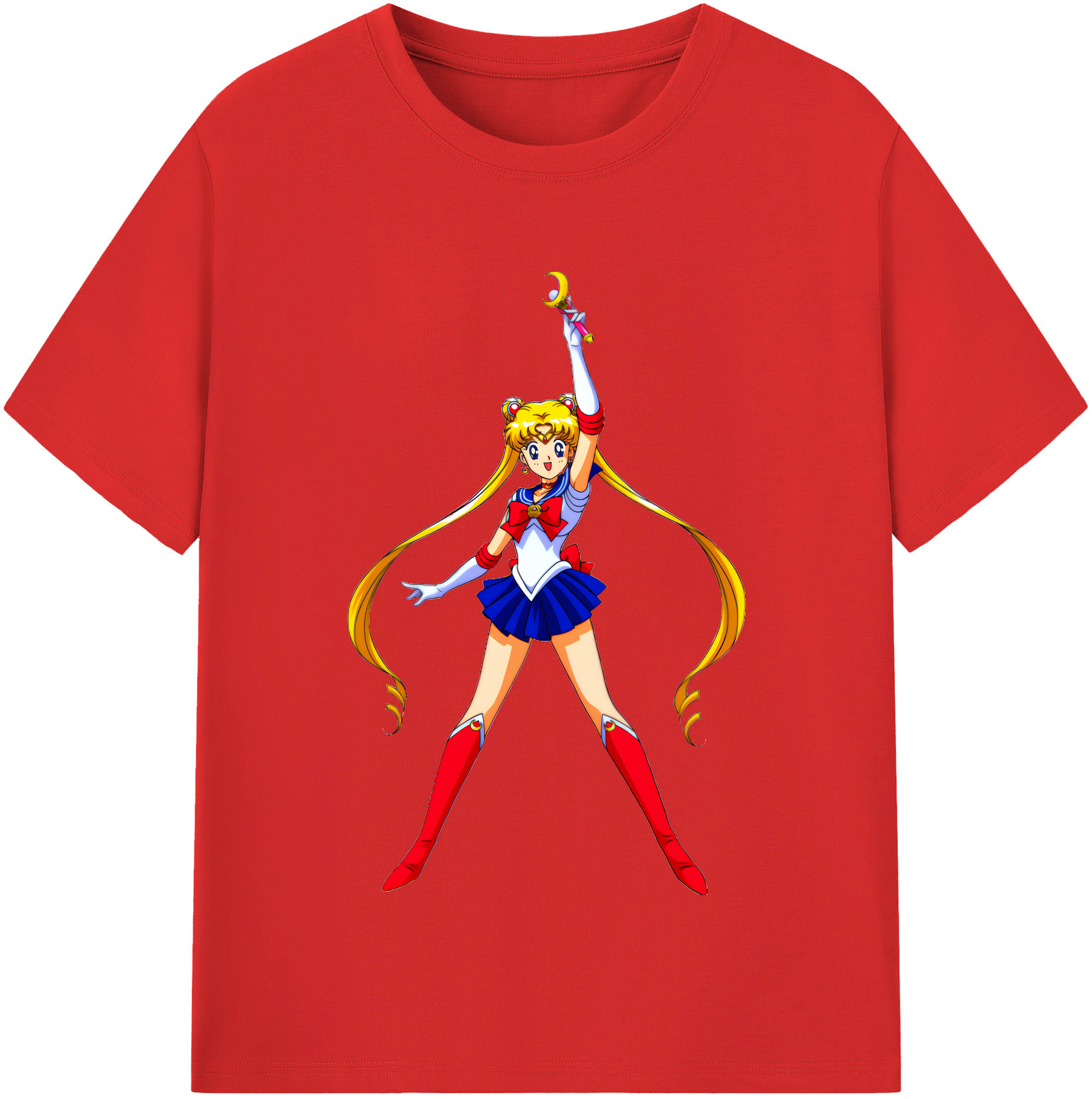 （画像用） 美少女戦士セーラームーン 月野 うさぎ つきの うさぎ Sailor Moon Tsukino Usagi 綿100％半袖Tシャツ（フロントプリント）