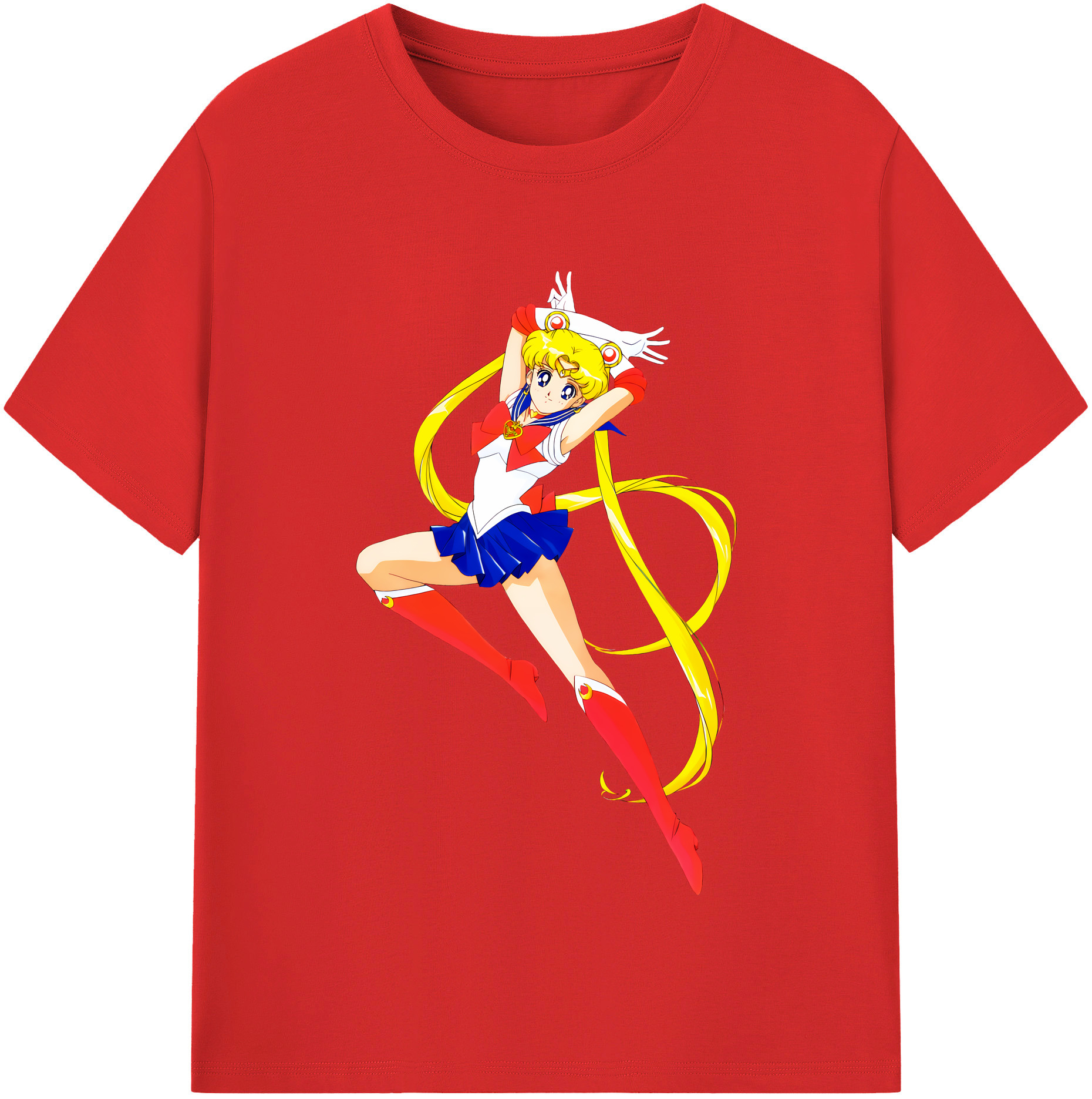 （画像用） 美少女戦士セーラームーン 月野 うさぎ つきの うさぎ Sailor Moon Tsukino Usagi 綿100％半袖Tシャツ（フロントプリント）