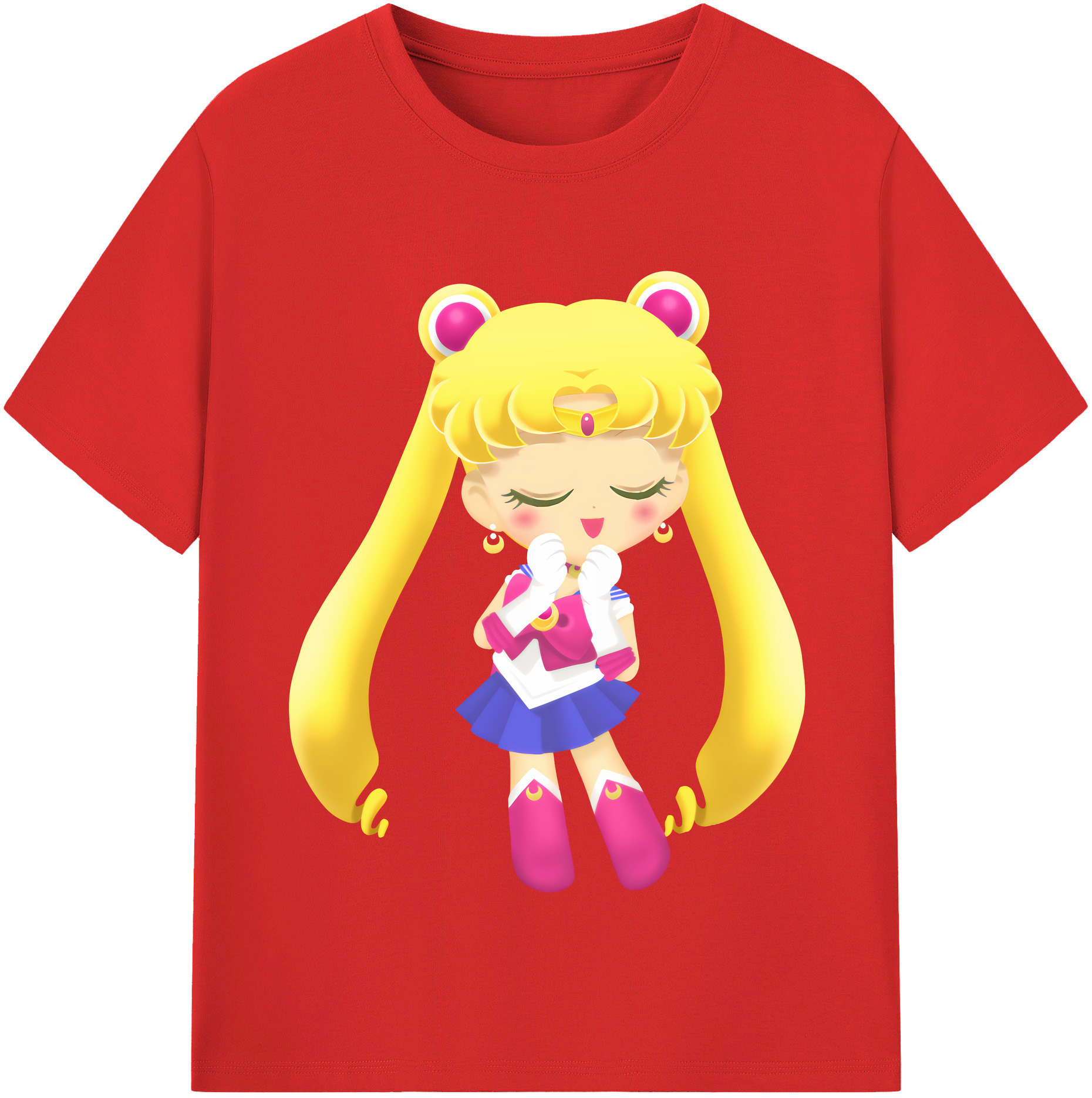 （画像用） 美少女戦士セーラームーン 月野 うさぎ つきの うさぎ Sailor Moon Tsukino Usagi 綿100％半袖Tシャツ（フロントプリント）