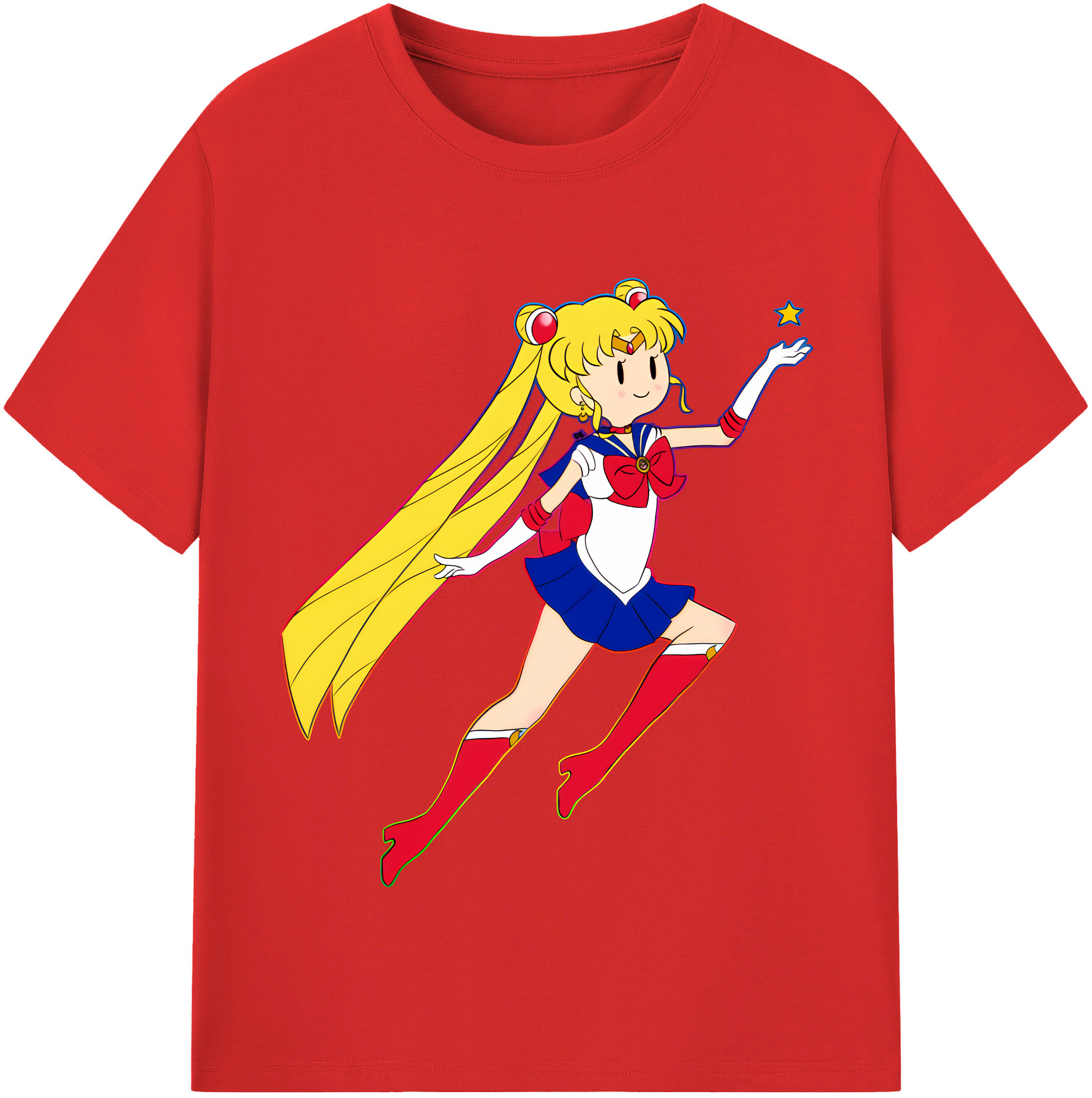 （画像用） 美少女戦士セーラームーン 月野 うさぎ つきの うさぎ Sailor Moon Tsukino Usagi 綿100％半袖Tシャツ（フロントプリント）