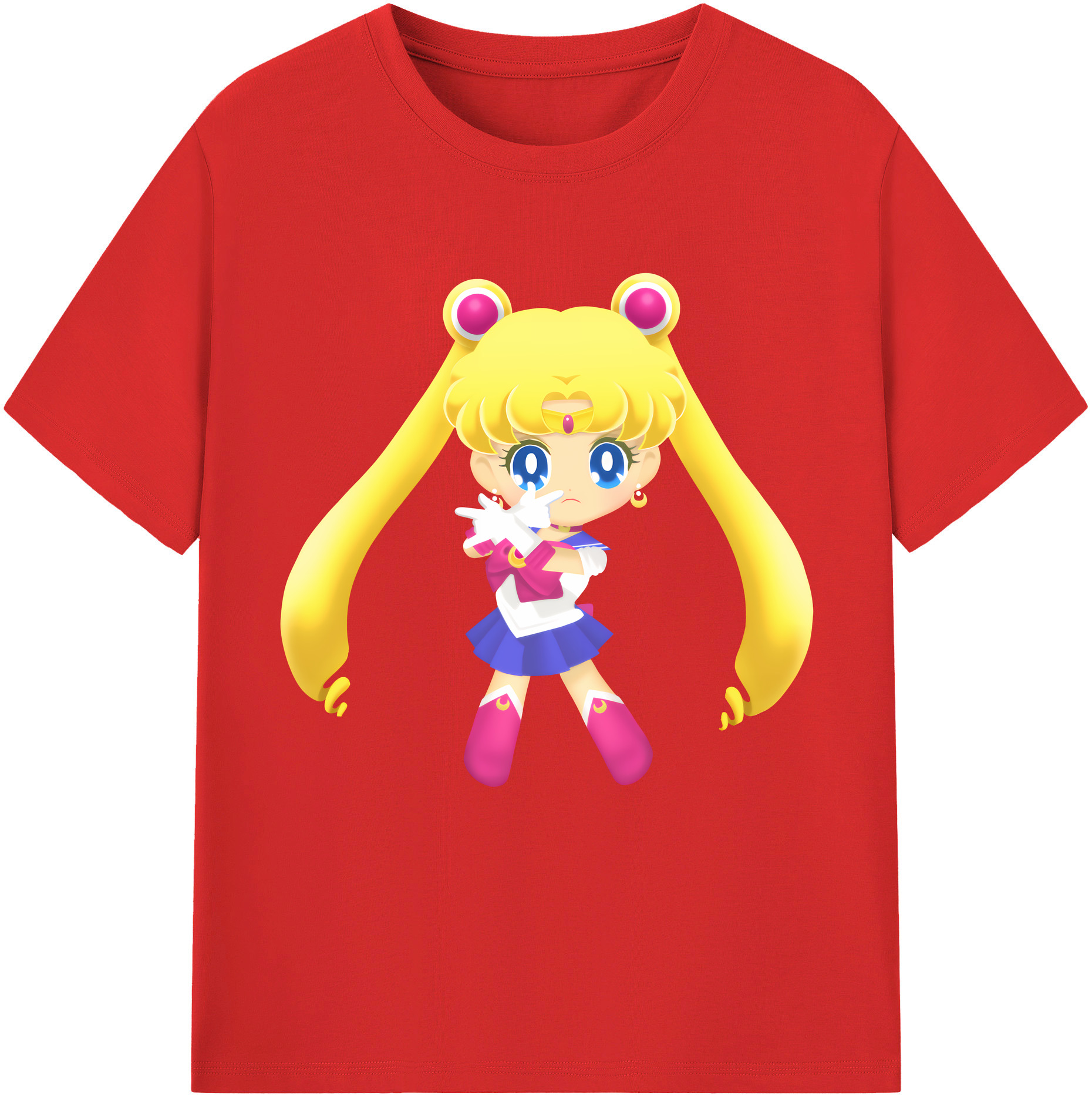 （画像用） 美少女戦士セーラームーン 月野 うさぎ つきの うさぎ Sailor Moon Tsukino Usagi 綿100％半袖Tシャツ（フロントプリント）