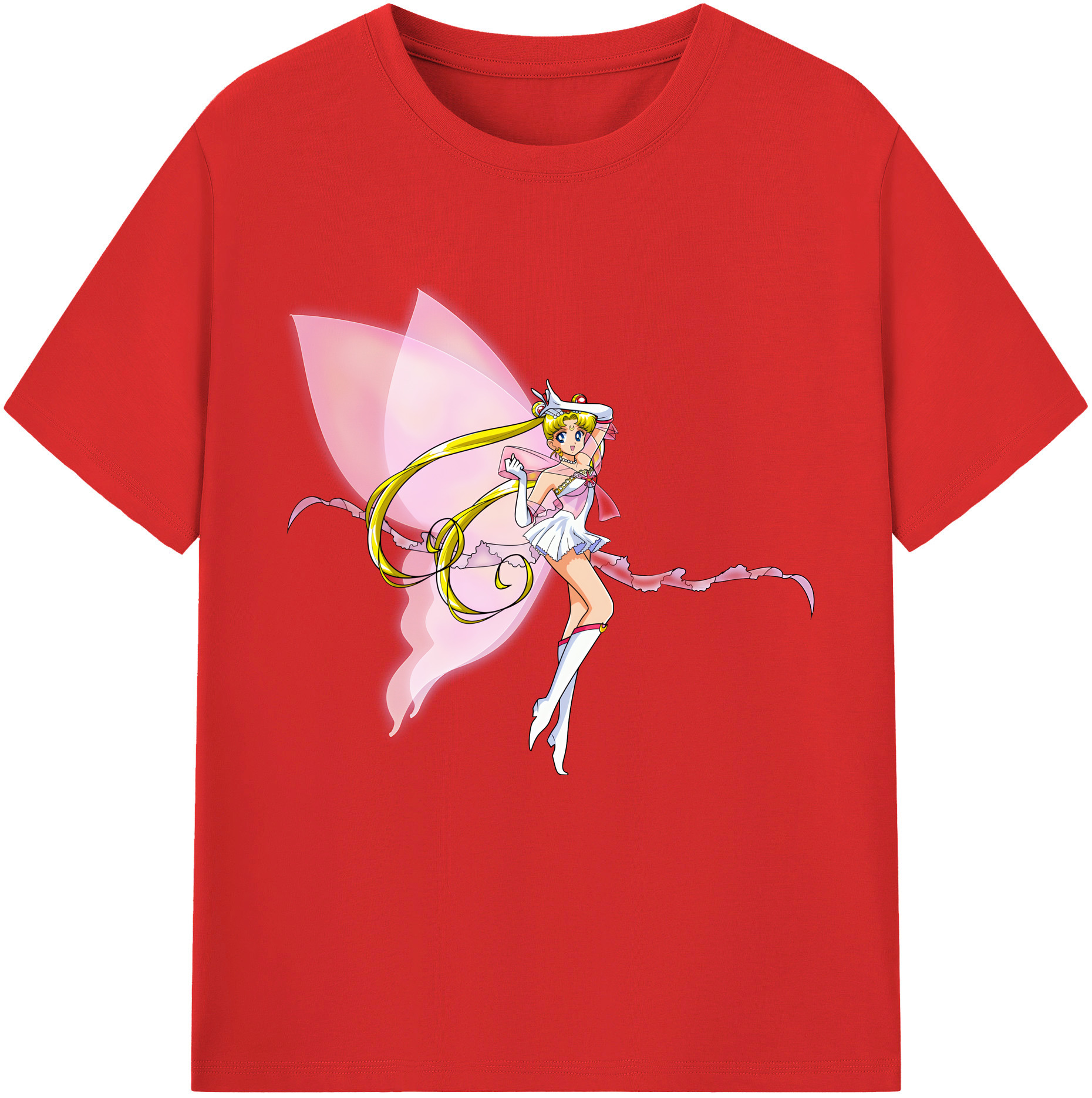 （画像用） 美少女戦士セーラームーン 月野 うさぎ つきの うさぎ Sailor Moon Tsukino Usagi 綿100％半袖Tシャツ（フロントプリント）