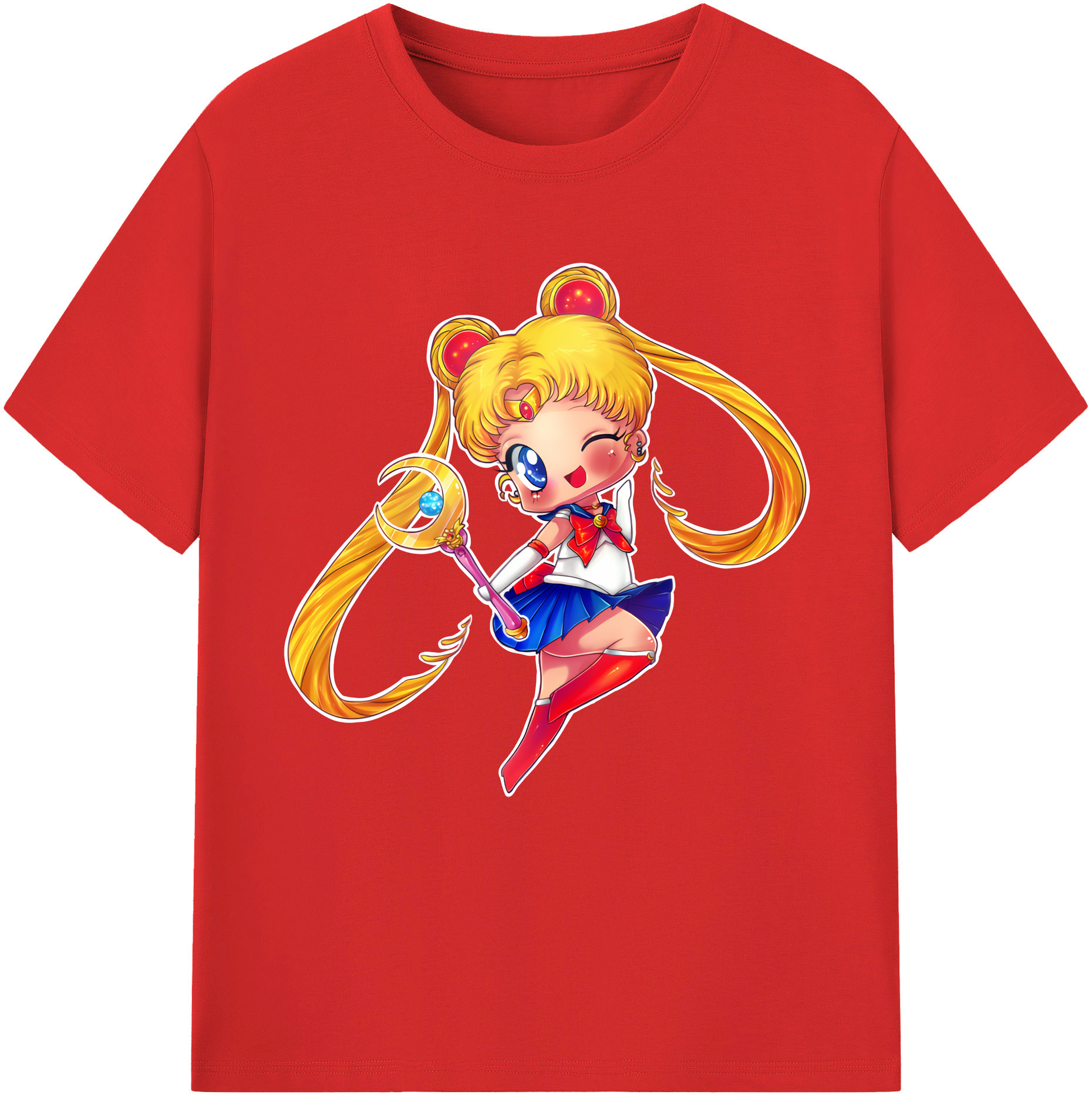 （画像用） 美少女戦士セーラームーン 月野 うさぎ つきの うさぎ Sailor Moon Tsukino Usagi 綿100％半袖Tシャツ（フロントプリント）