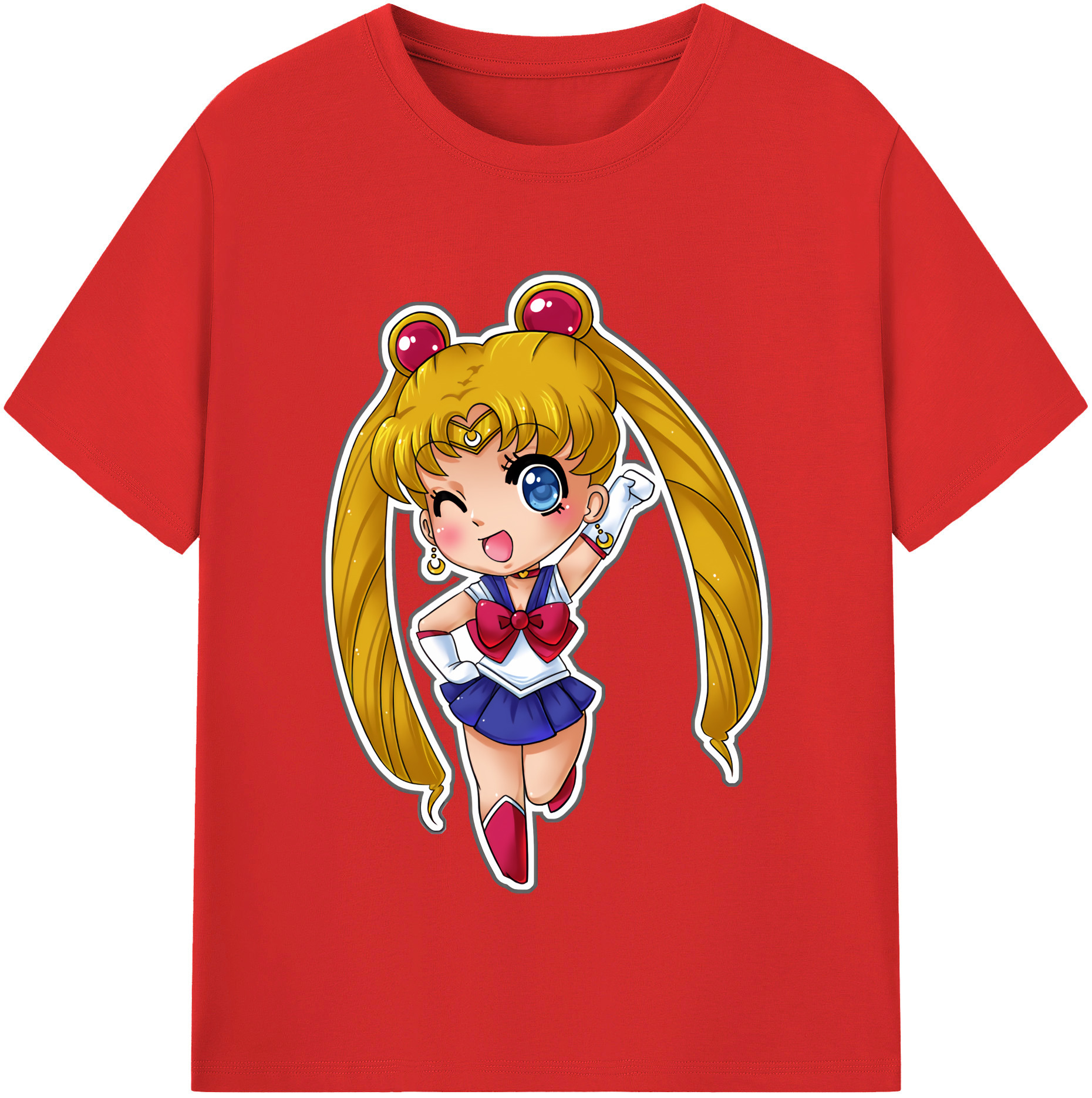（画像用） 美少女戦士セーラームーン 月野 うさぎ つきの うさぎ Sailor Moon Tsukino Usagi 綿100％半袖Tシャツ（フロントプリント）