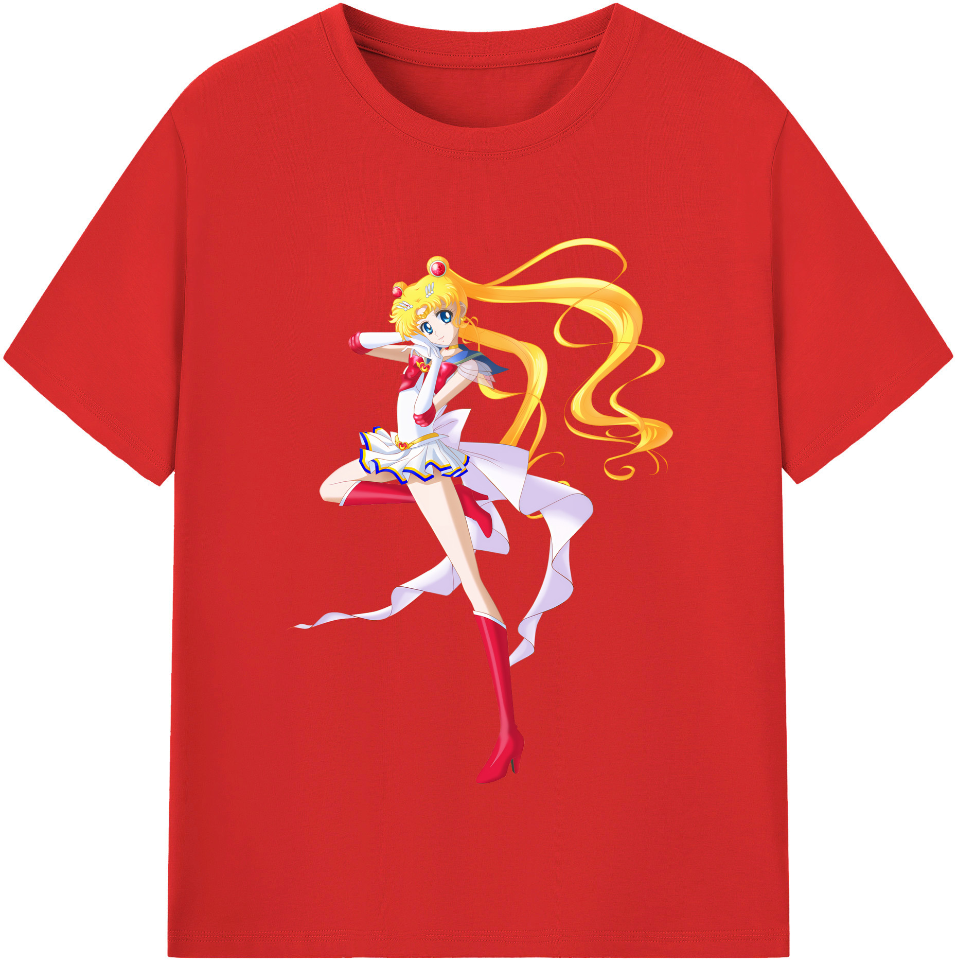 （画像用） 美少女戦士セーラームーン 月野 うさぎ つきの うさぎ Sailor Moon Tsukino Usagi 綿100％半袖Tシャツ（フロントプリント）