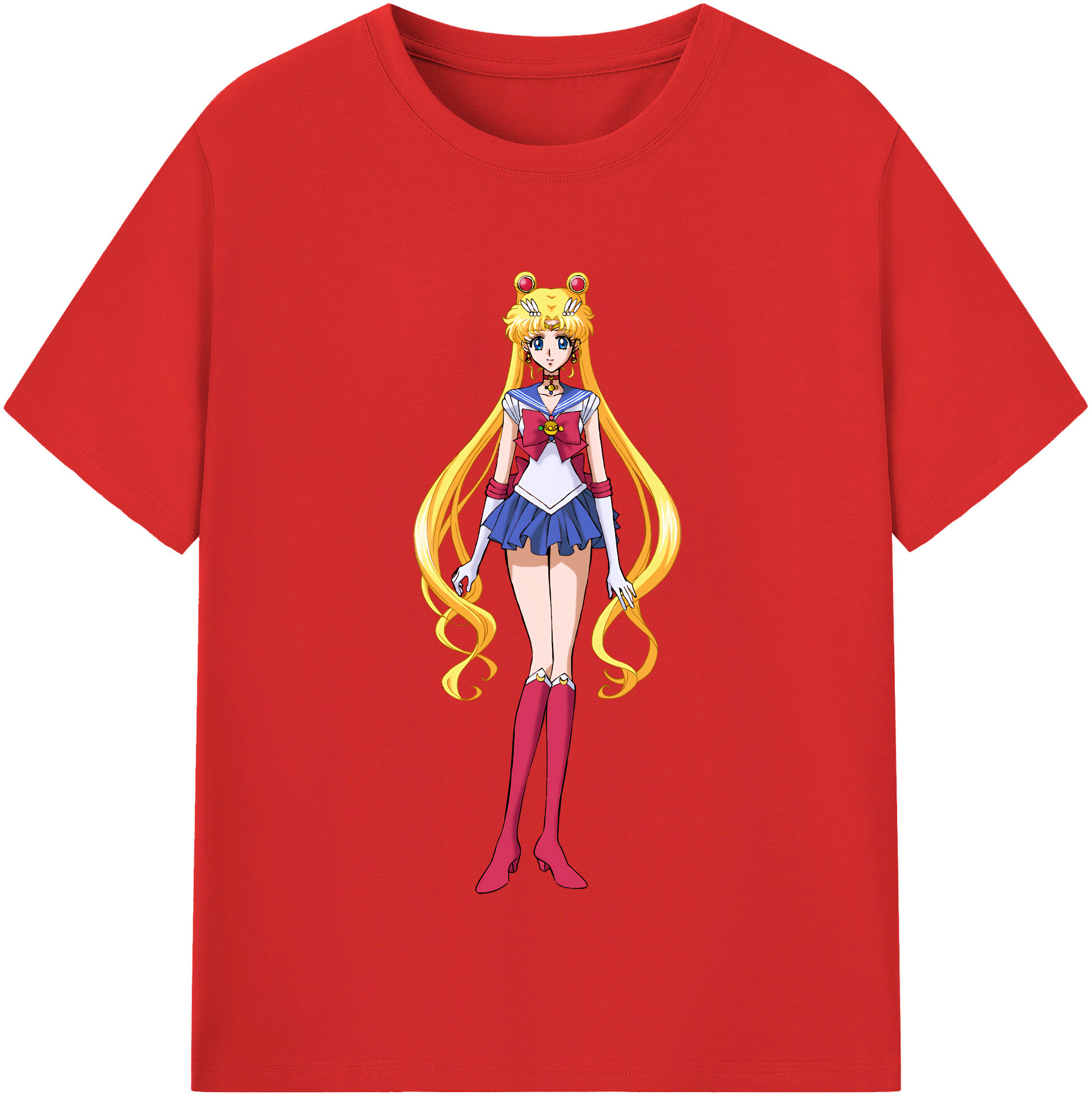 （画像用） 美少女戦士セーラームーン 月野 うさぎ つきの うさぎ Sailor Moon Tsukino Usagi 綿100％半袖Tシャツ（フロントプリント）