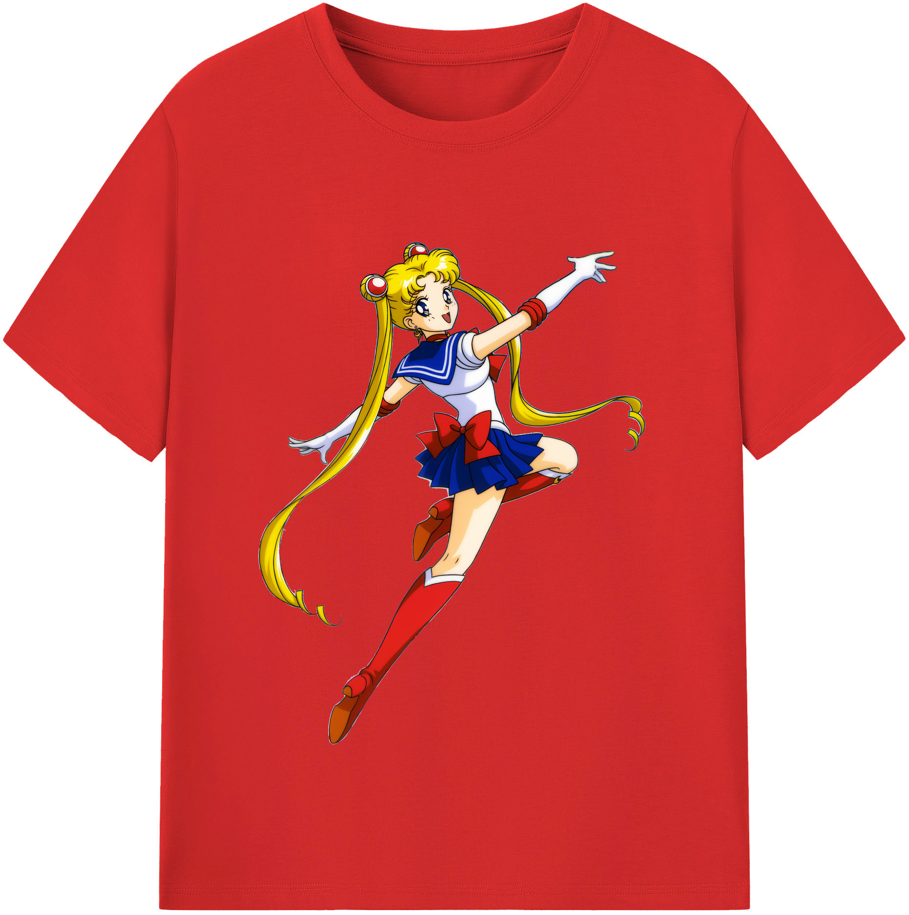 （画像用） 美少女戦士セーラームーン 月野 うさぎ つきの うさぎ Sailor Moon Tsukino Usagi 綿100％半袖Tシャツ（フロントプリント）