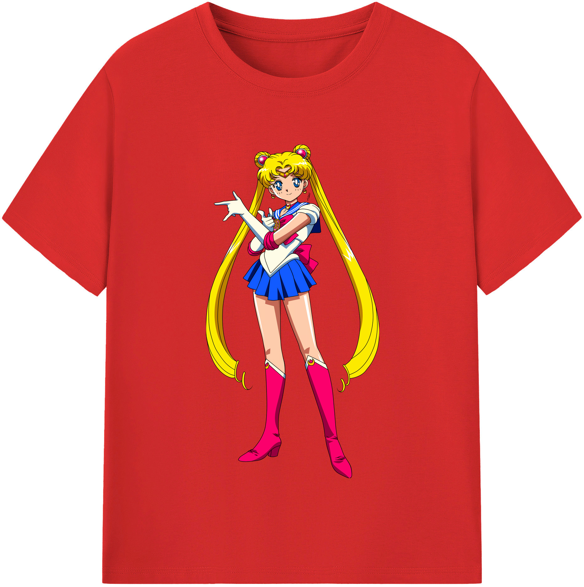 （画像用） 美少女戦士セーラームーン 月野 うさぎ つきの うさぎ Sailor Moon Tsukino Usagi 綿100％半袖Tシャツ（フロントプリント）