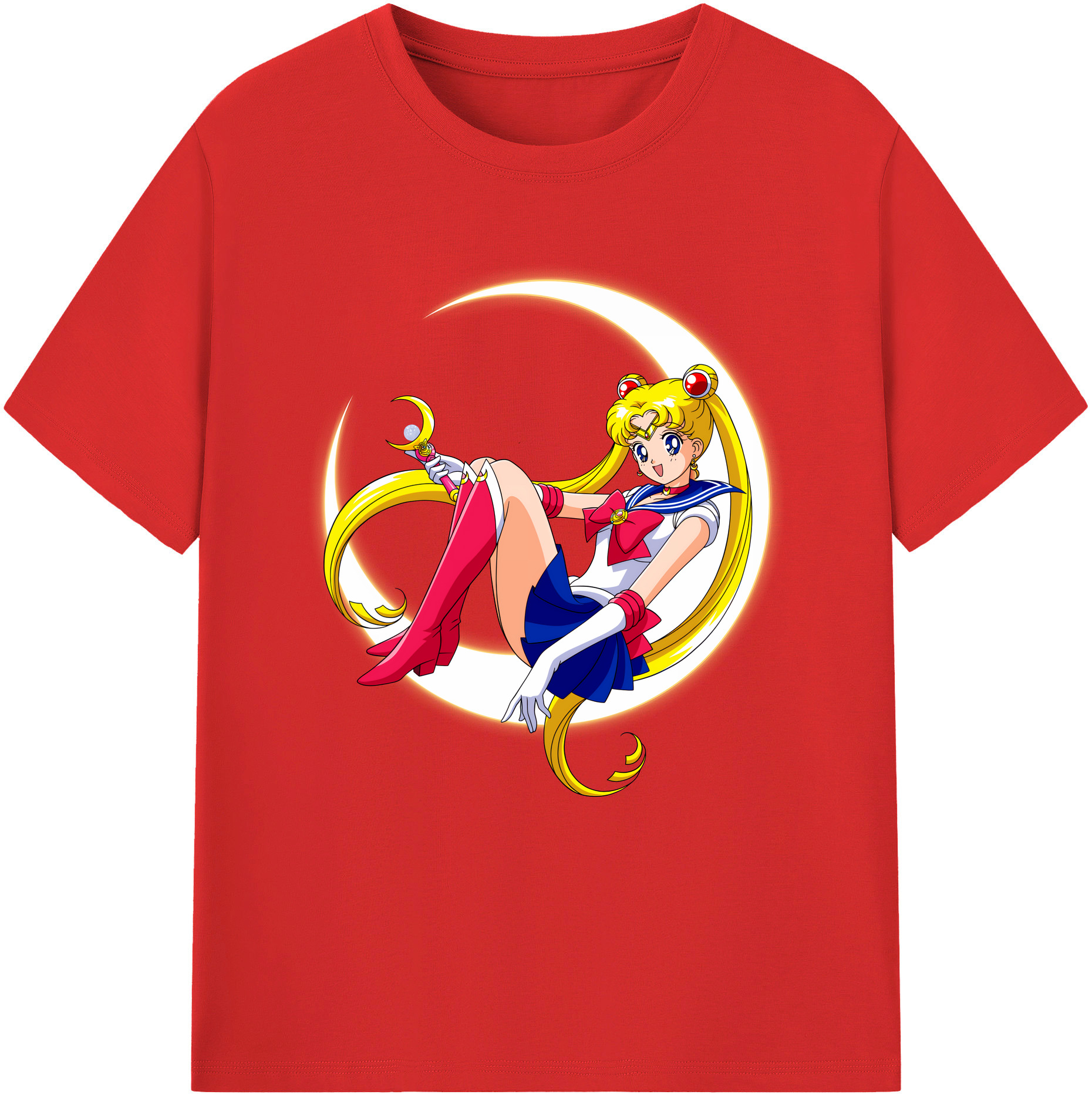 （画像用） 美少女戦士セーラームーン 月野 うさぎ つきの うさぎ Sailor Moon Tsukino Usagi 綿100％半袖Tシャツ（フロントプリント）