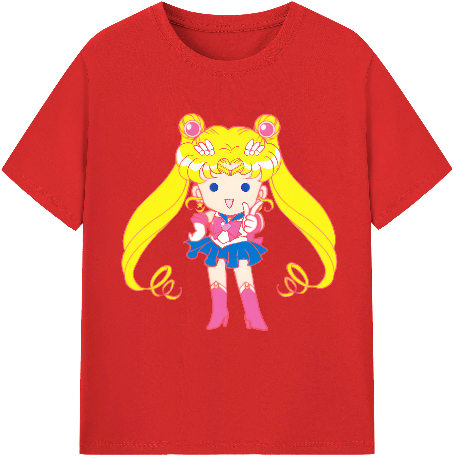 （画像用） 美少女戦士セーラームーン 月野 うさぎ つきの うさぎ Sailor Moon Tsukino Usagi 綿100％半袖Tシャツ（フロントプリント）