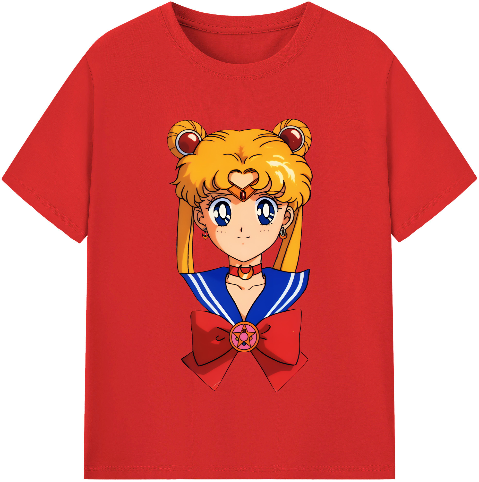 （画像用） 美少女戦士セーラームーン 月野 うさぎ つきの うさぎ Sailor Moon Tsukino Usagi 綿100％半袖Tシャツ（フロントプリント）