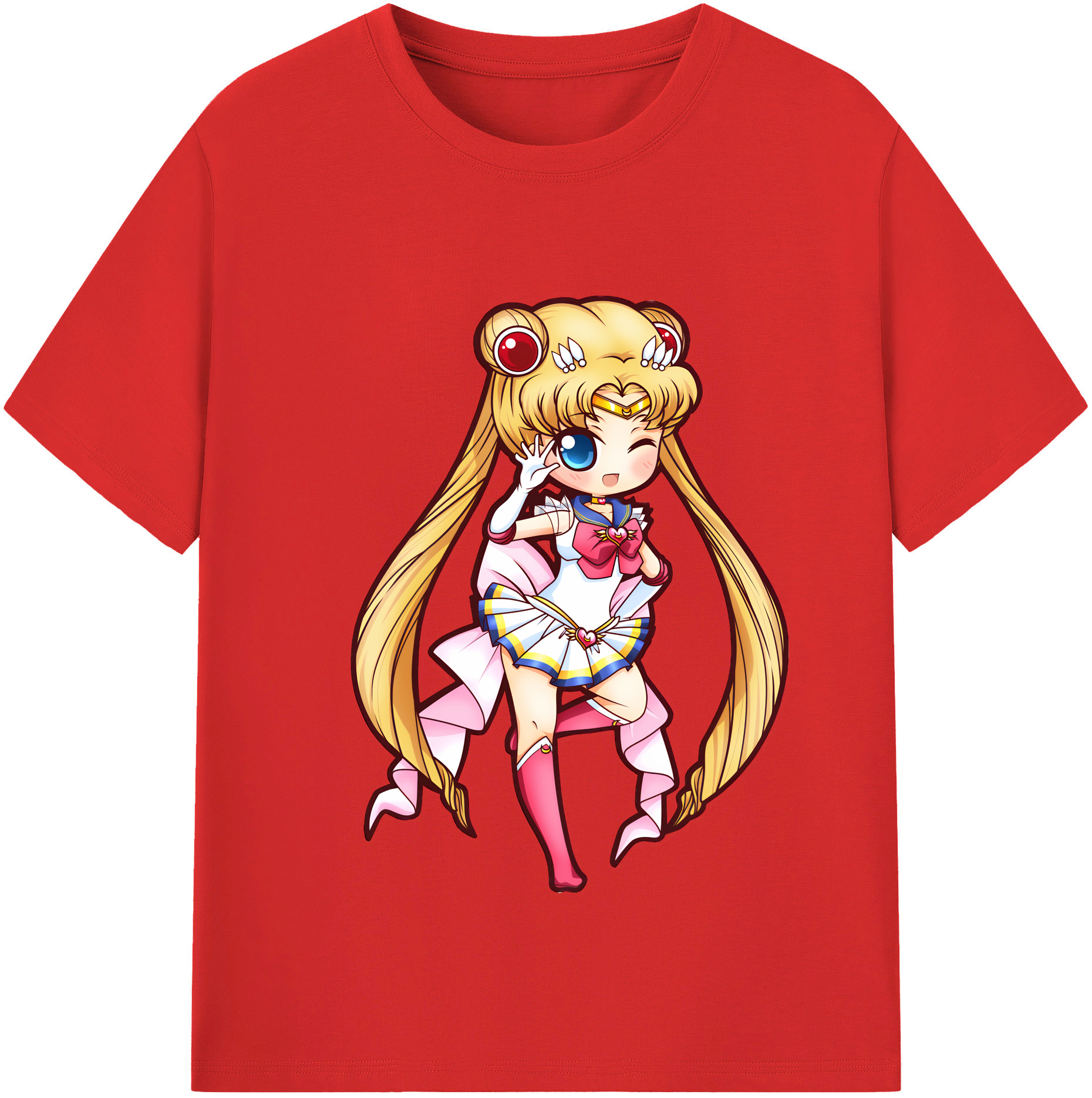 （画像用） 美少女戦士セーラームーン 月野 うさぎ つきの うさぎ Sailor Moon Tsukino Usagi 綿100％半袖Tシャツ（フロントプリント）