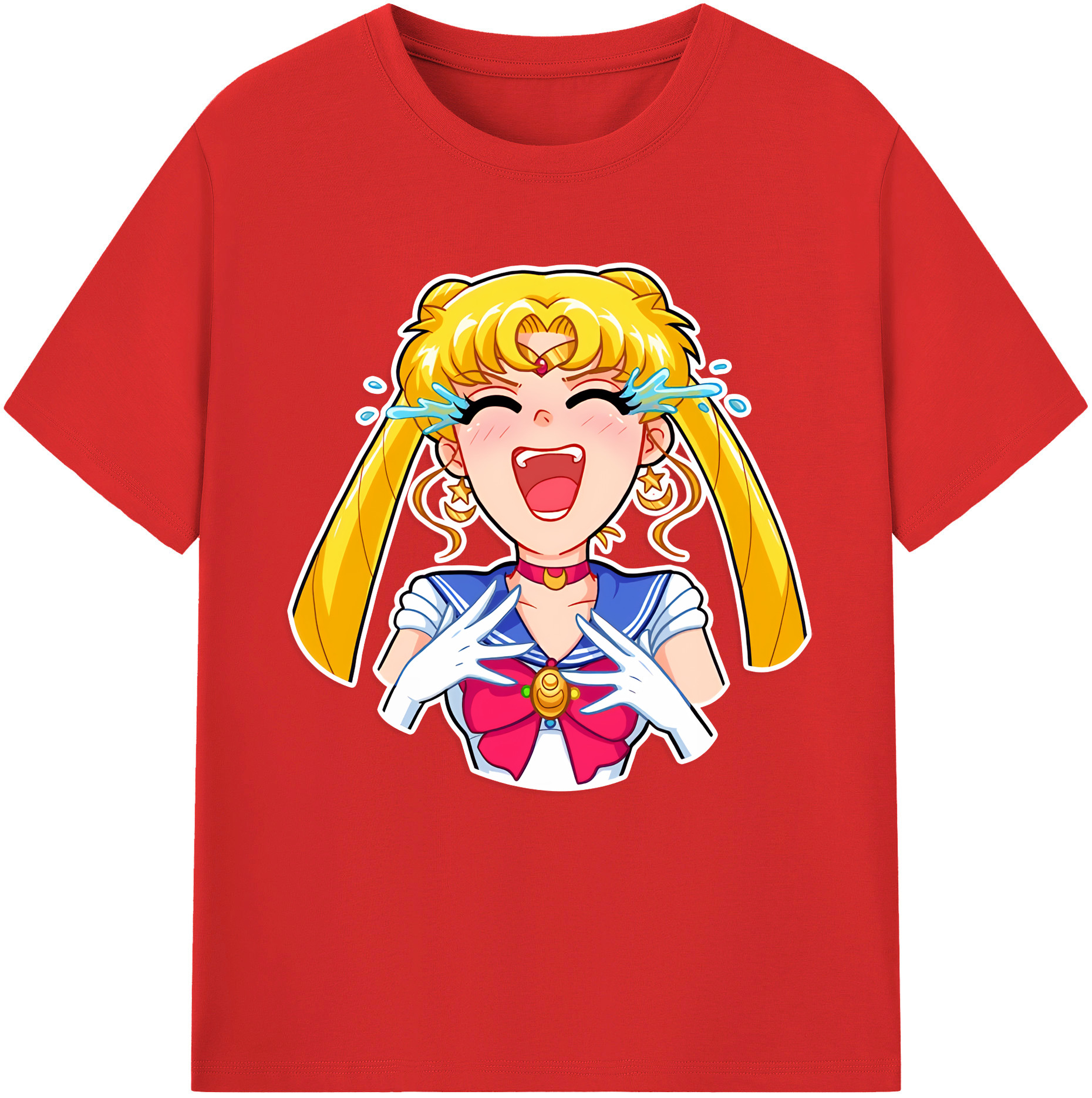 （画像用） 美少女戦士セーラームーン 月野 うさぎ つきの うさぎ Sailor Moon Tsukino Usagi 綿100％半袖Tシャツ（フロントプリント）