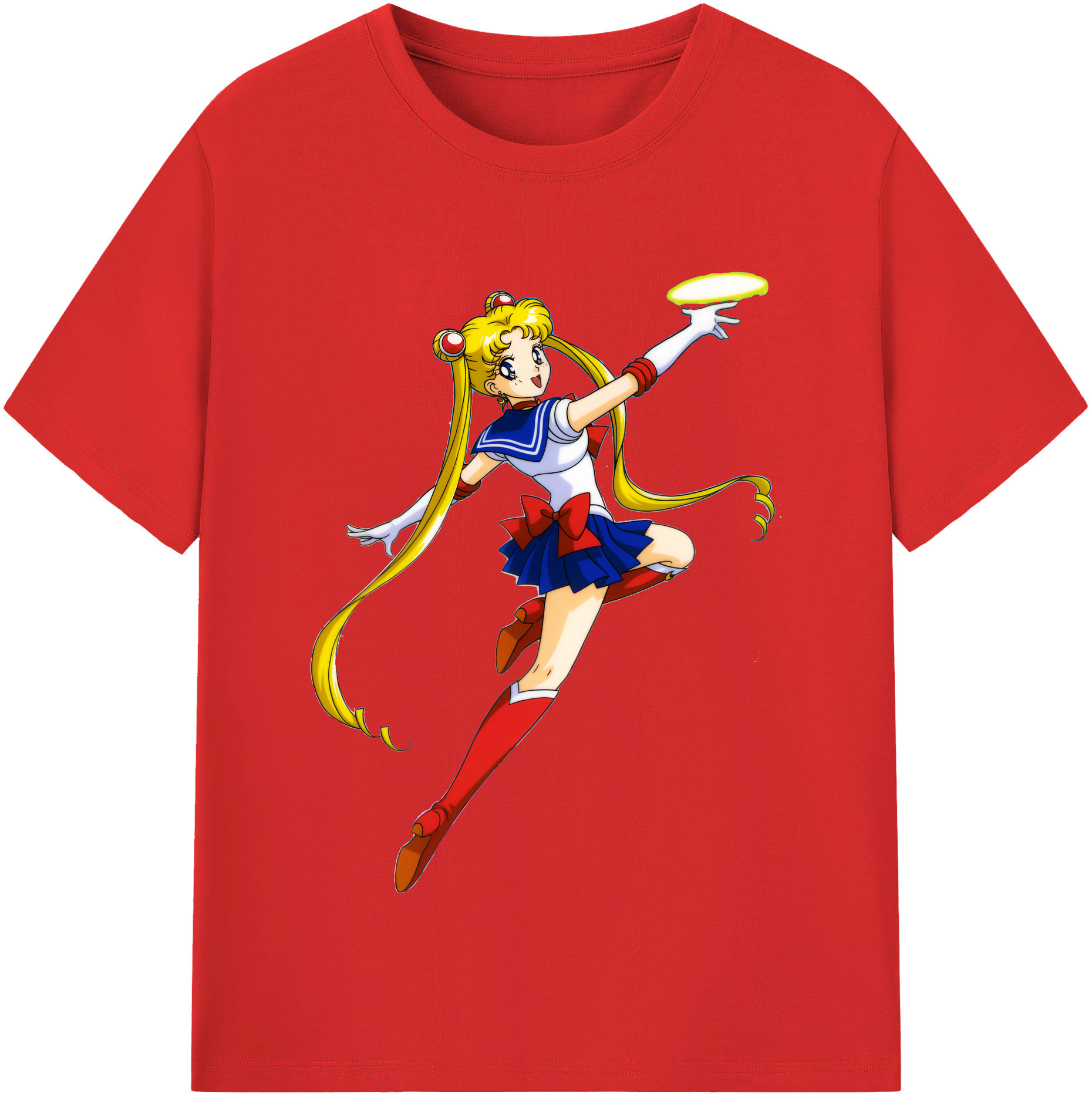 （画像用） 美少女戦士セーラームーン 月野 うさぎ つきの うさぎ Sailor Moon Tsukino Usagi 綿100％半袖Tシャツ（フロントプリント）