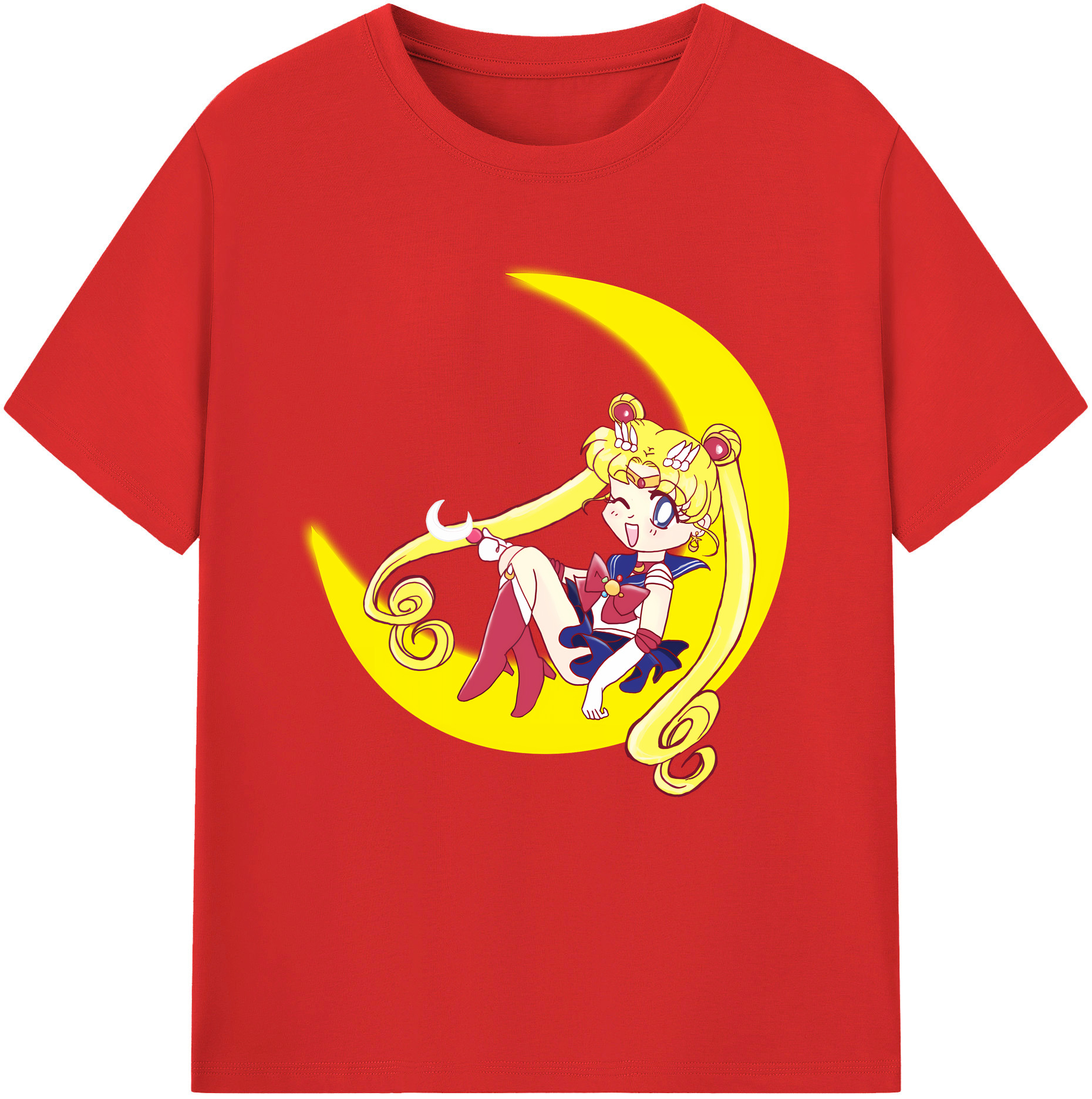 （画像用） 美少女戦士セーラームーン 月野 うさぎ つきの うさぎ Sailor Moon Tsukino Usagi 綿100％半袖Tシャツ（フロントプリント）
