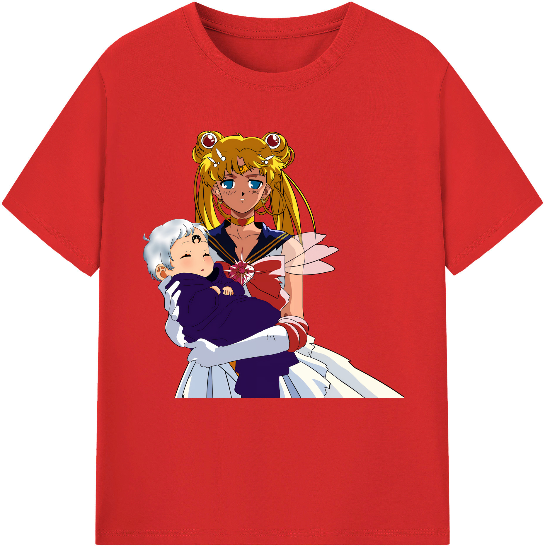 （画像用） 美少女戦士セーラームーン 月野 うさぎ つきの うさぎ Sailor Moon Tsukino Usagi 綿100％半袖Tシャツ（フロントプリント）