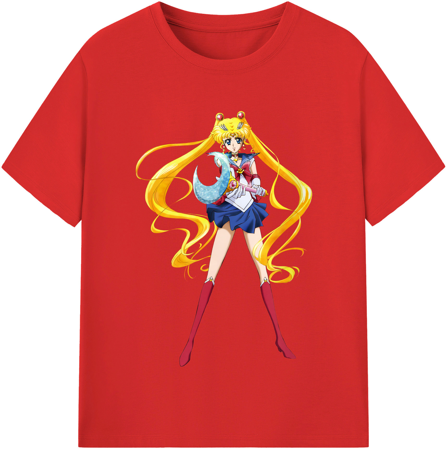 （画像用） 美少女戦士セーラームーン 月野 うさぎ つきの うさぎ Sailor Moon Tsukino Usagi 綿100％半袖Tシャツ（フロントプリント）