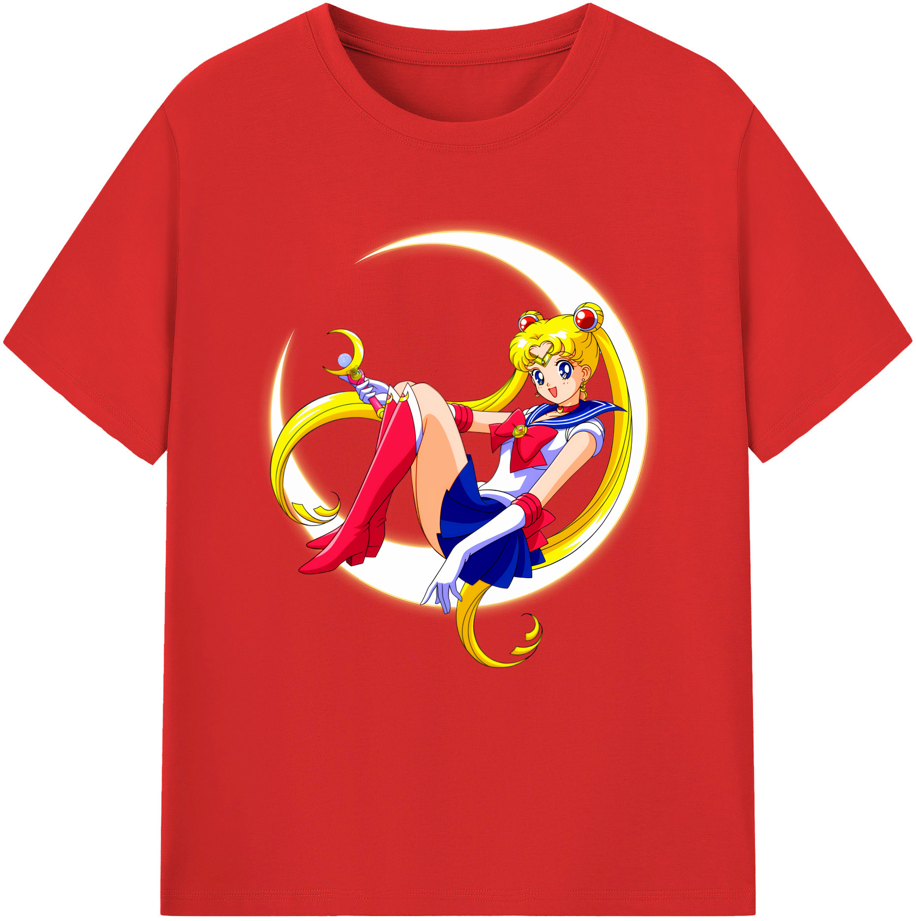 （画像用） 美少女戦士セーラームーン 月野 うさぎ つきの うさぎ Sailor Moon Tsukino Usagi 綿100％半袖Tシャツ（フロントプリント）