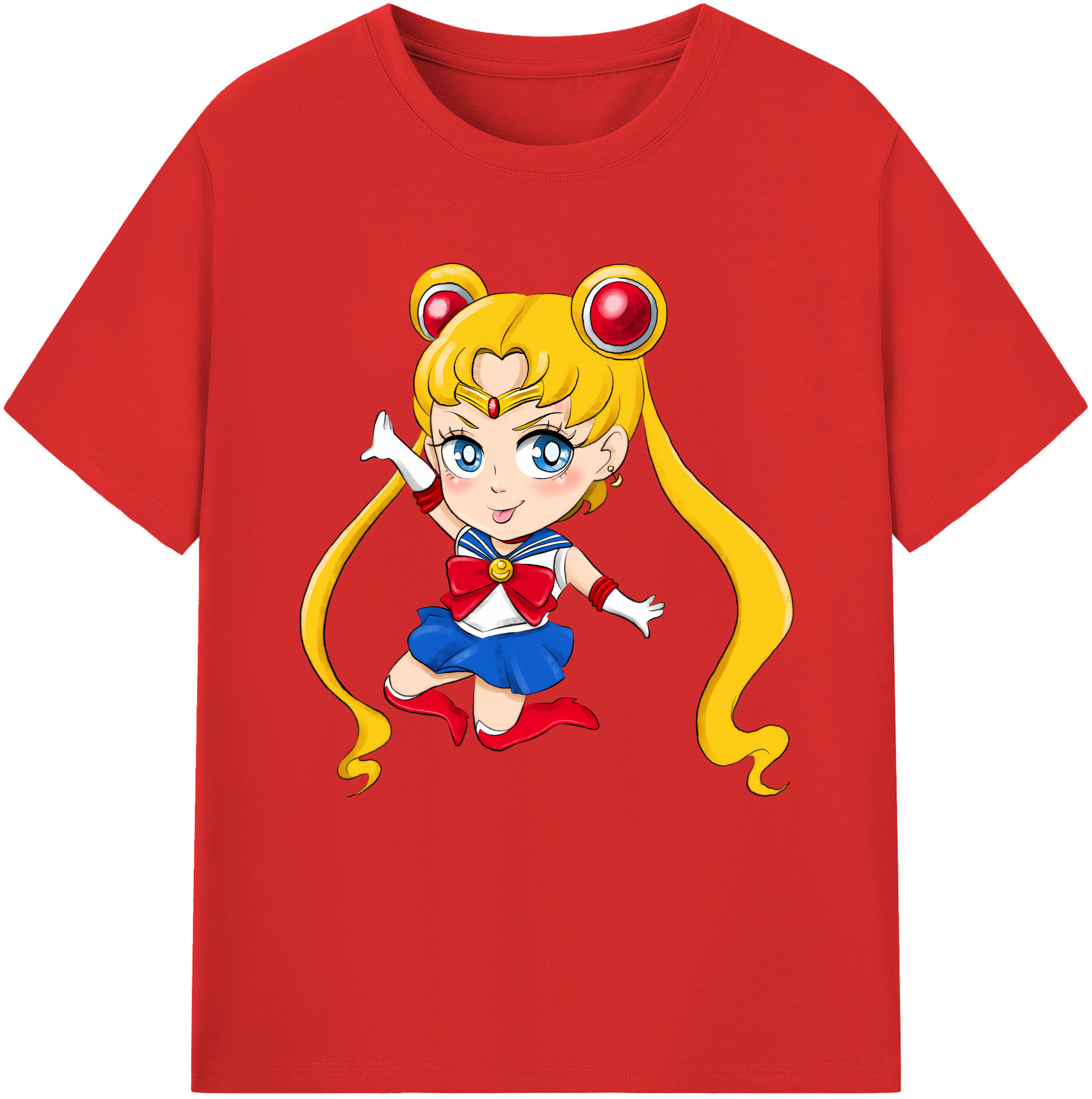（画像用） 美少女戦士セーラームーン 月野 うさぎ つきの うさぎ Sailor Moon Tsukino Usagi 綿100％半袖Tシャツ（フロントプリント）