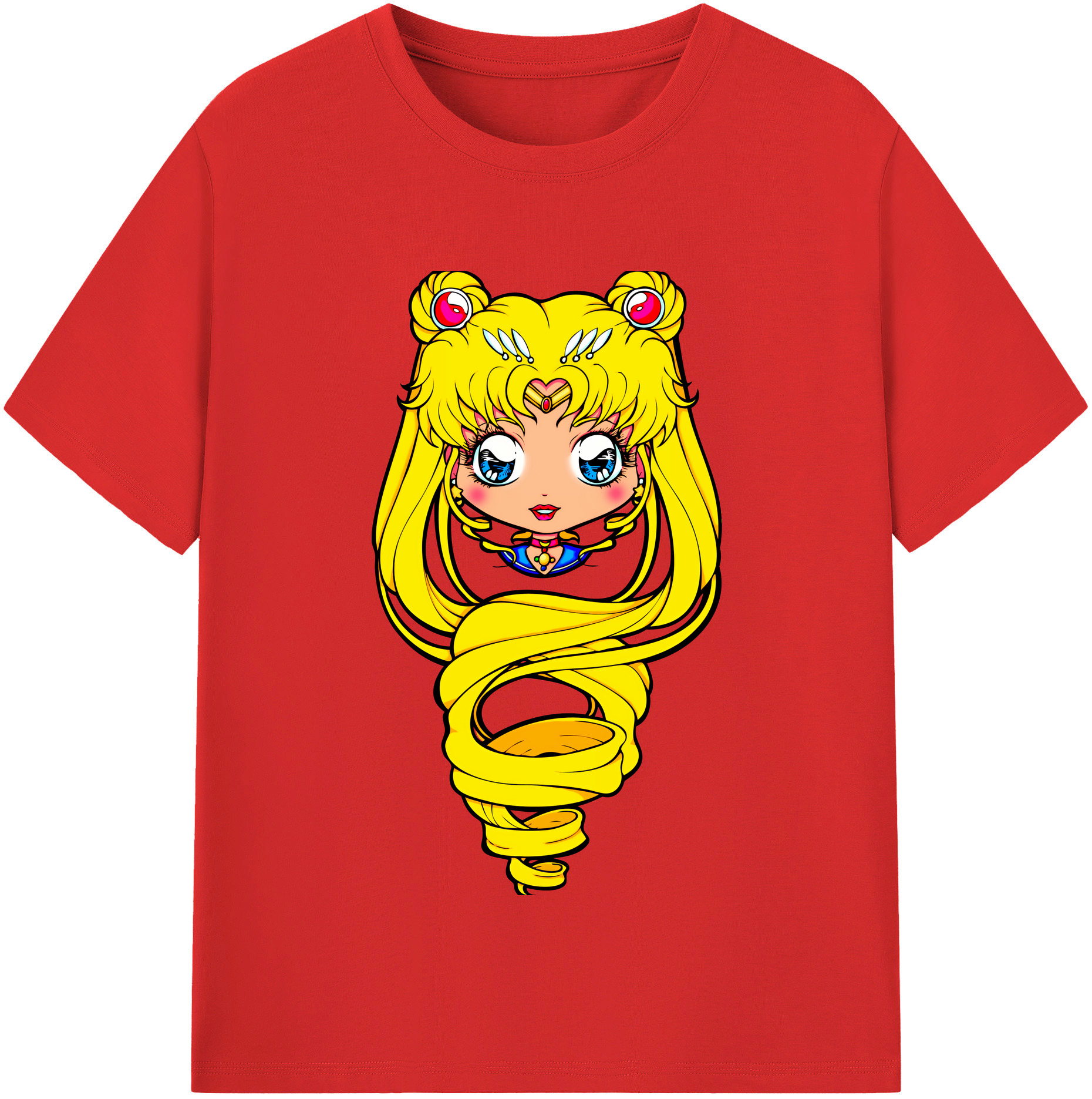（画像用） 美少女戦士セーラームーン 月野 うさぎ つきの うさぎ Sailor Moon Tsukino Usagi 綿100％半袖Tシャツ（フロントプリント）