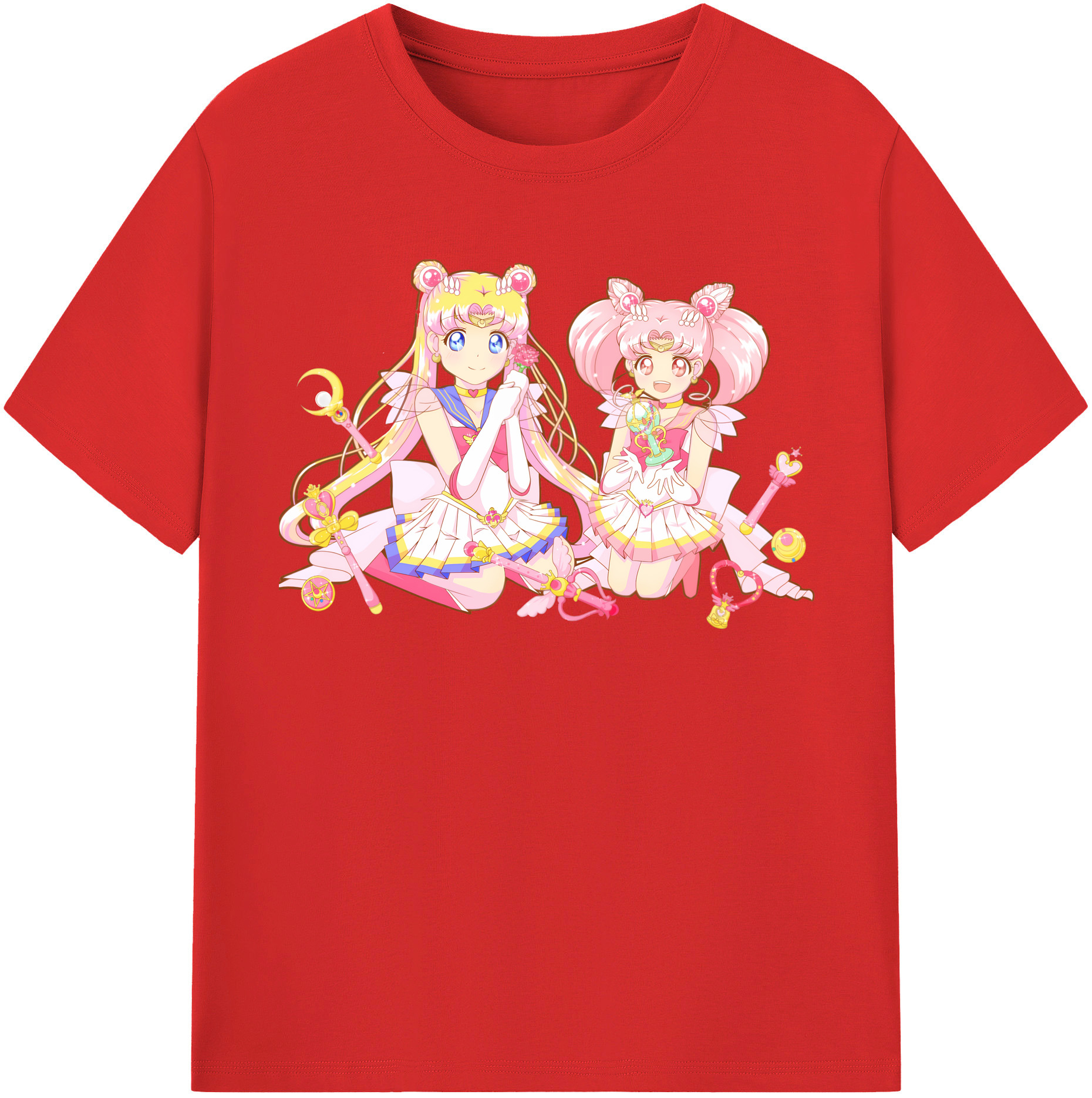 （画像用） 美少女戦士セーラームーン 月野 うさぎ つきの うさぎ Sailor Moon Tsukino Usagi 綿100％半袖Tシャツ（フロントプリント）