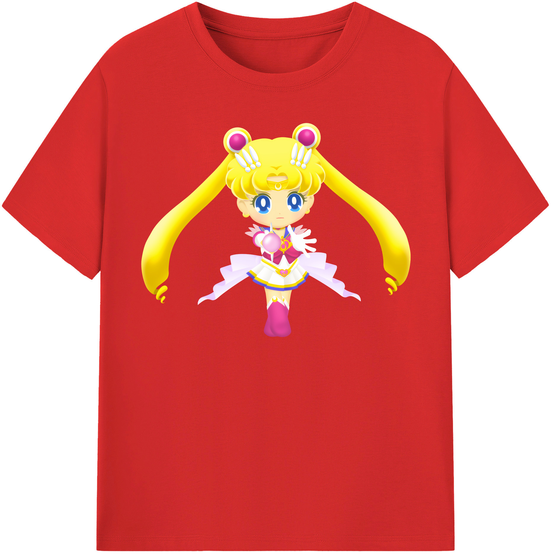 （画像用） 美少女戦士セーラームーン 月野 うさぎ つきの うさぎ Sailor Moon Tsukino Usagi 綿100％半袖Tシャツ（フロントプリント）