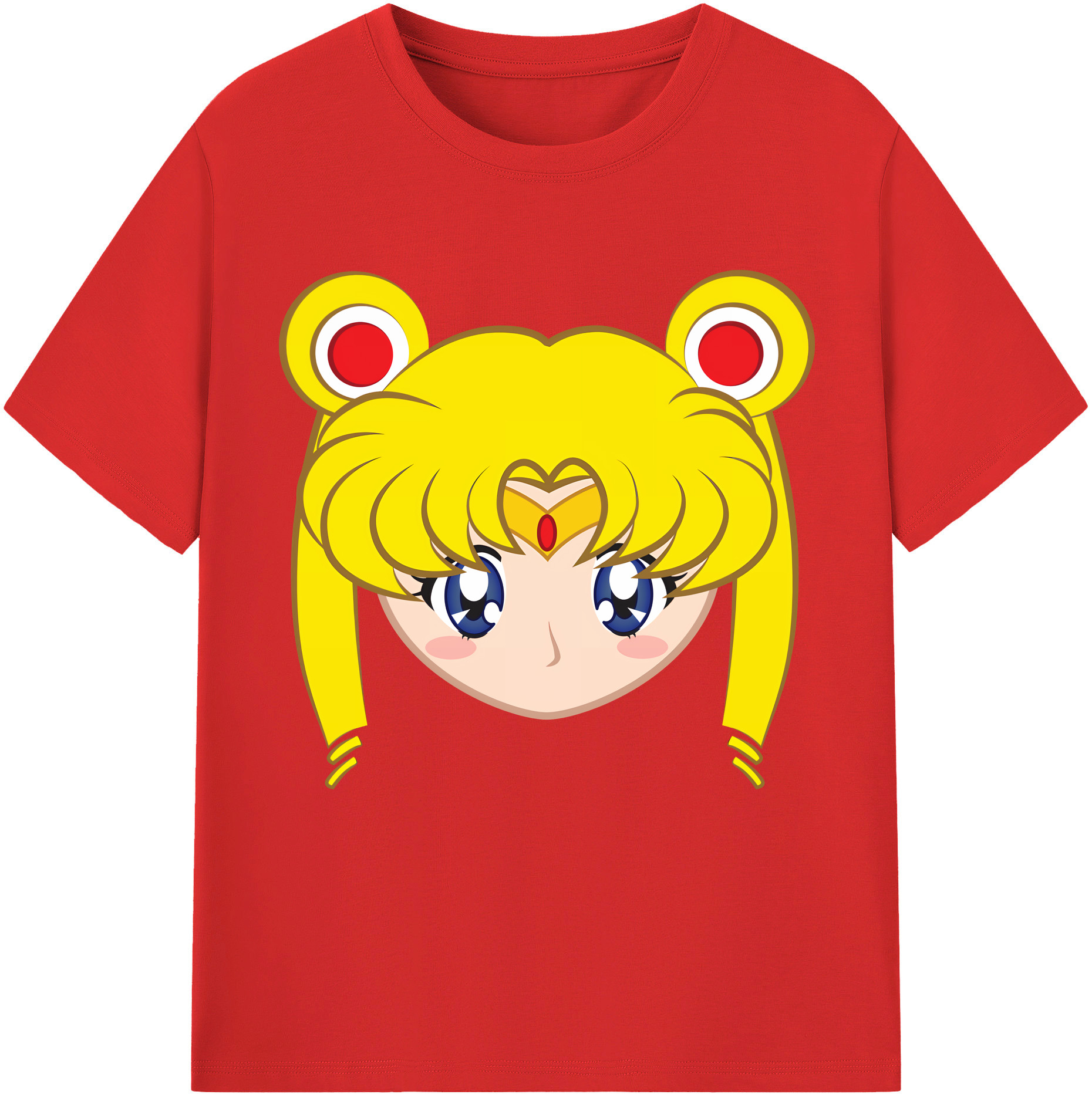 （画像用） 美少女戦士セーラームーン 月野 うさぎ つきの うさぎ Sailor Moon Tsukino Usagi 綿100％半袖Tシャツ（フロントプリント）