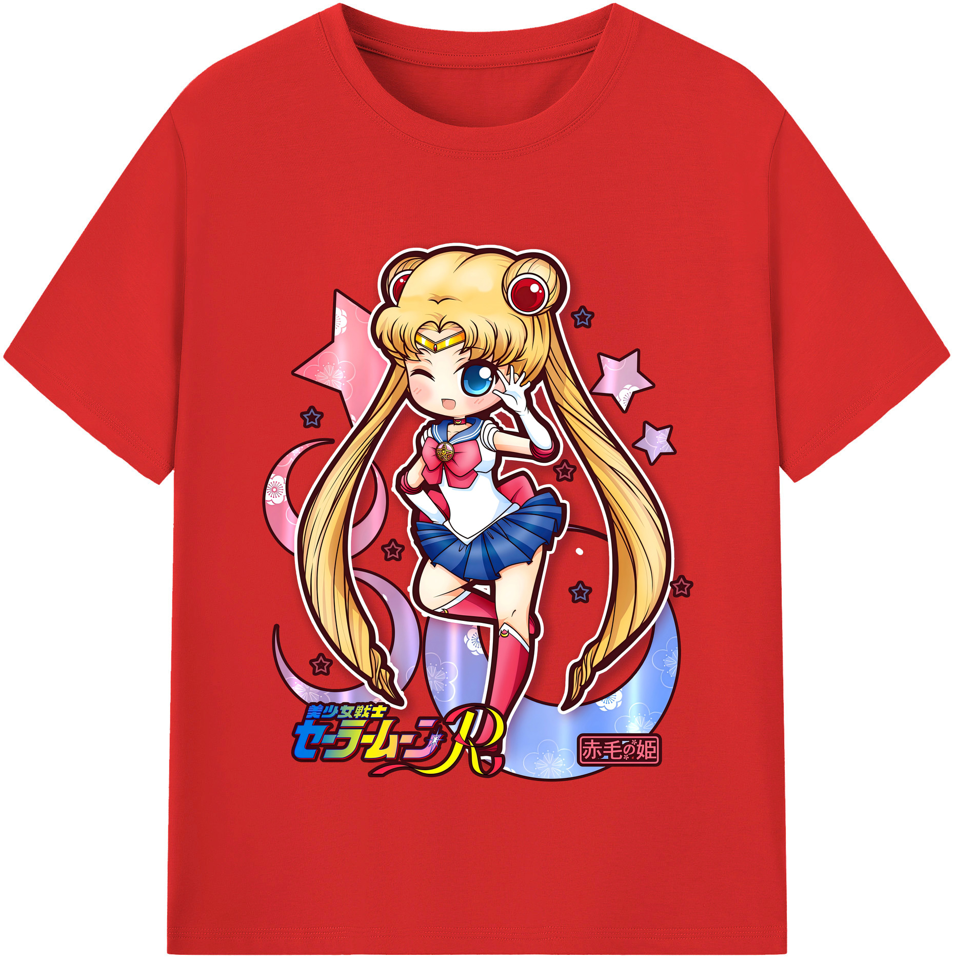 （画像用） 美少女戦士セーラームーン 月野 うさぎ つきの うさぎ Sailor Moon Tsukino Usagi 綿100％半袖Tシャツ（フロントプリント）
