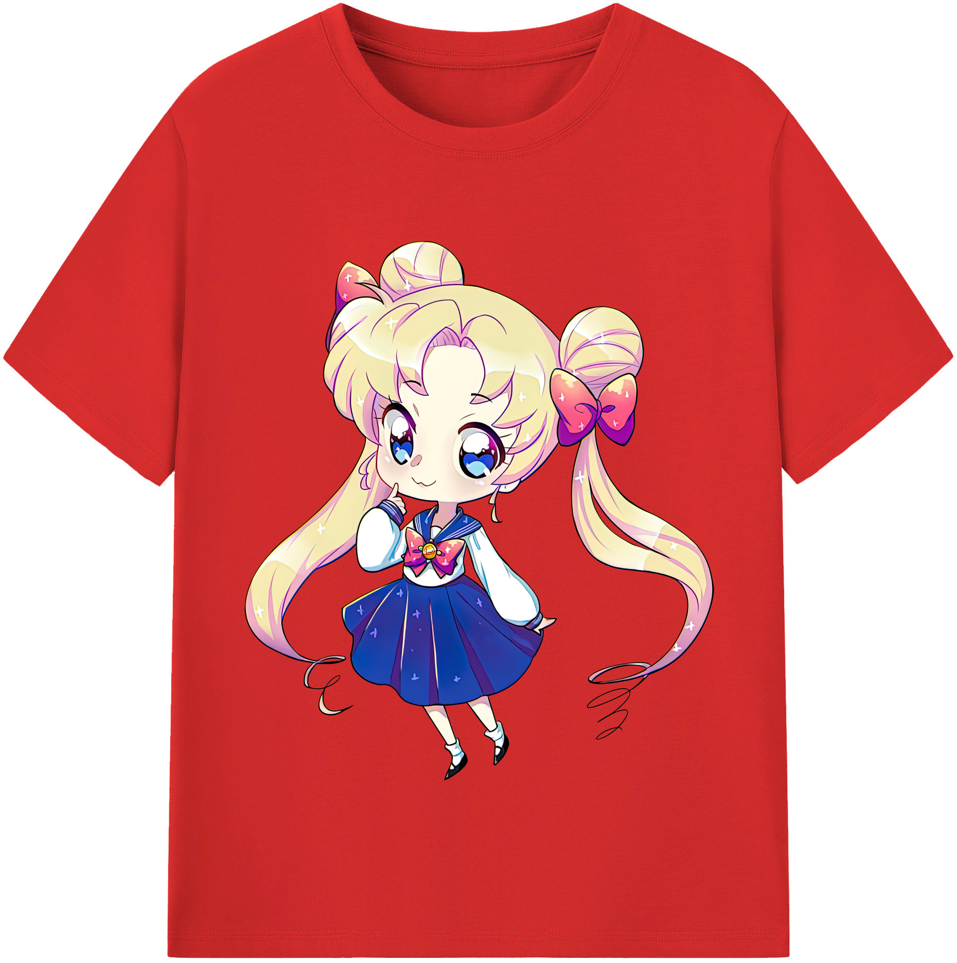 （画像用） 美少女戦士セーラームーン 月野 うさぎ つきの うさぎ Sailor Moon Tsukino Usagi 綿100％半袖Tシャツ（フロントプリント）