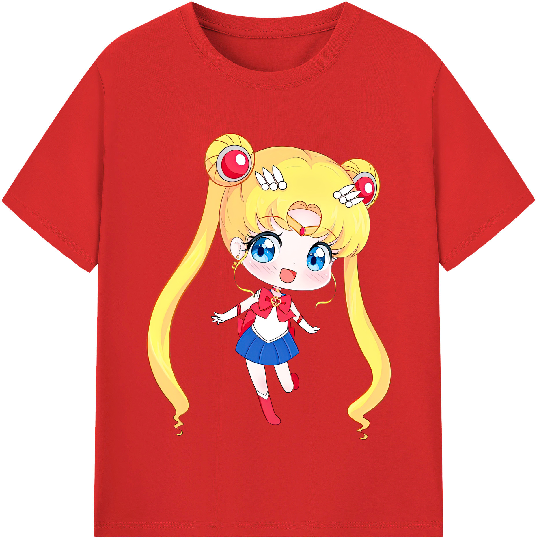 （画像用） 美少女戦士セーラームーン 月野 うさぎ つきの うさぎ Sailor Moon Tsukino Usagi 綿100％半袖Tシャツ（フロントプリント）