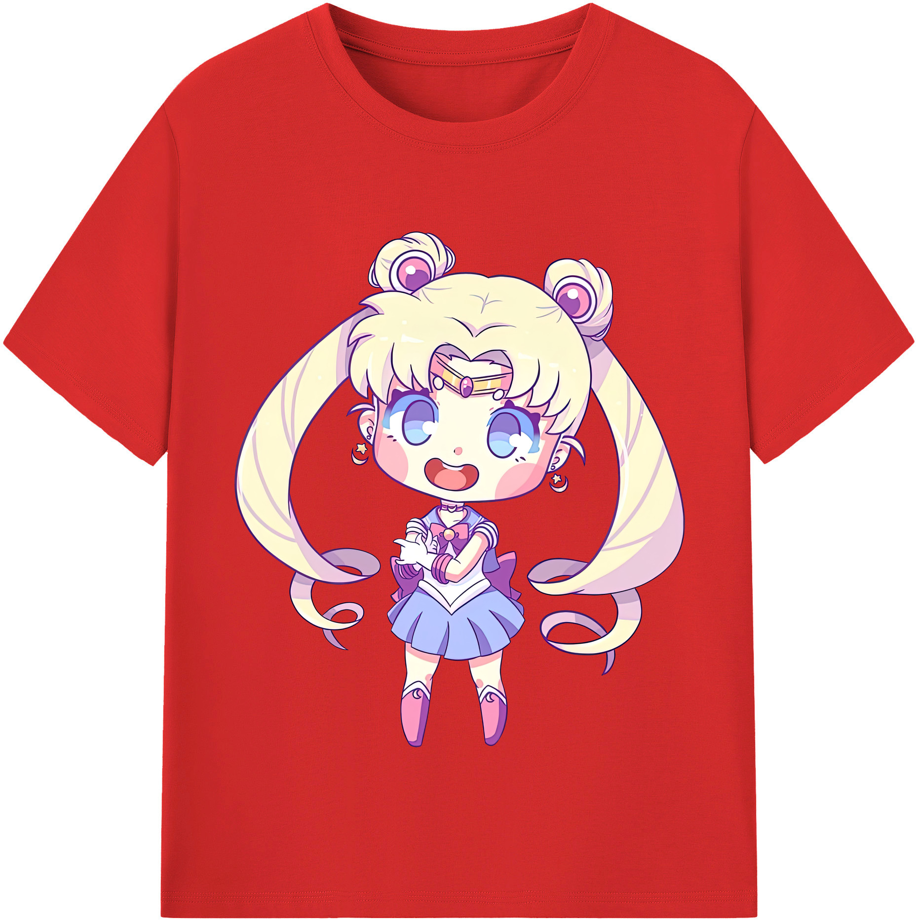 （画像用） 美少女戦士セーラームーン 月野 うさぎ つきの うさぎ Sailor Moon Tsukino Usagi 綿100％半袖Tシャツ（フロントプリント）