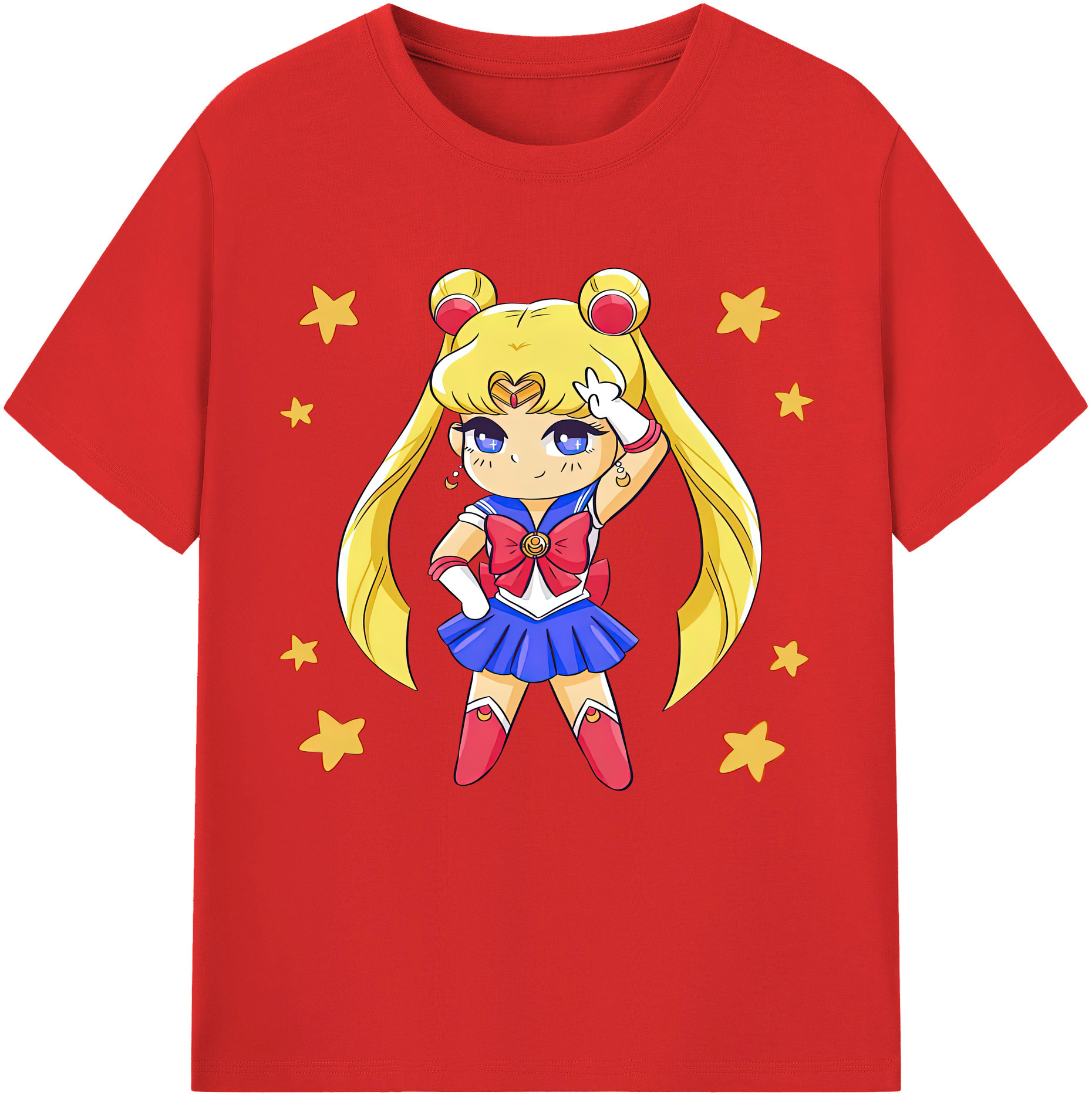 （画像用） 美少女戦士セーラームーン 月野 うさぎ つきの うさぎ Sailor Moon Tsukino Usagi 綿100％半袖Tシャツ（フロントプリント）