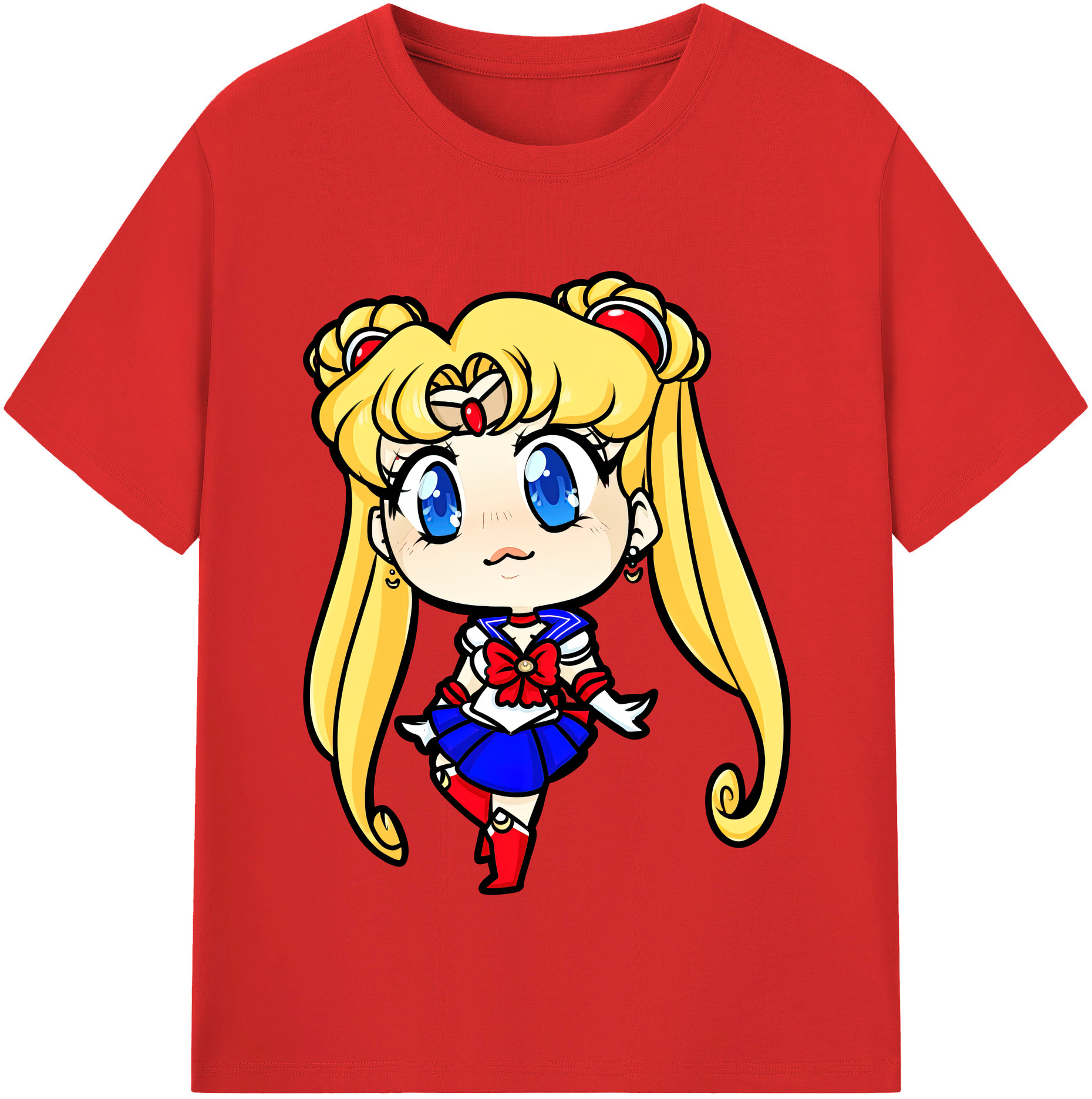（画像用） 美少女戦士セーラームーン 月野 うさぎ つきの うさぎ Sailor Moon Tsukino Usagi 綿100％半袖Tシャツ（フロントプリント）