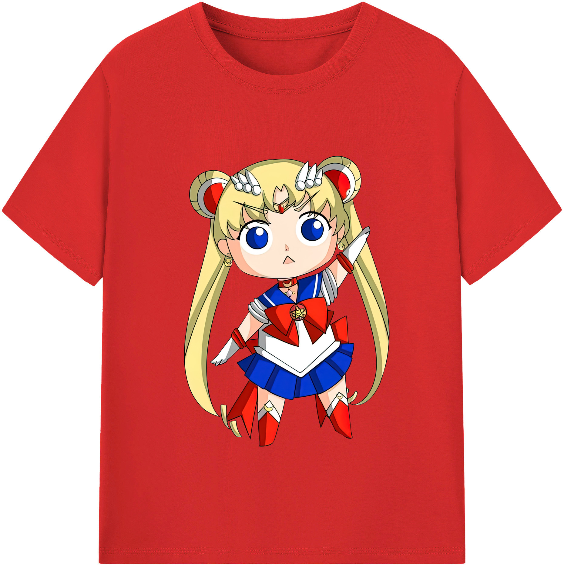 （画像用） 美少女戦士セーラームーン 月野 うさぎ つきの うさぎ Sailor Moon Tsukino Usagi 綿100％半袖Tシャツ（フロントプリント）