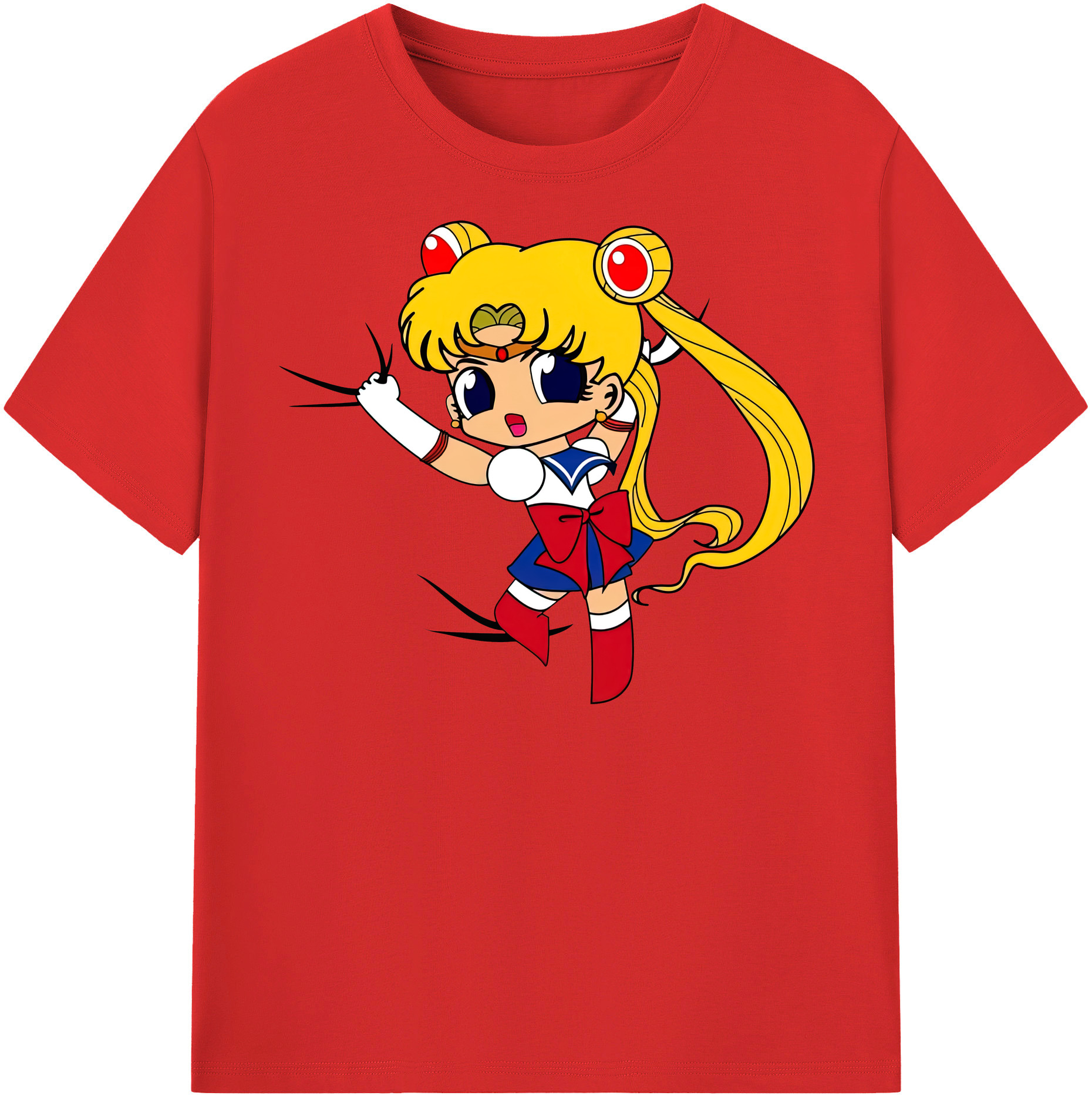 （画像用） 美少女戦士セーラームーン 月野 うさぎ つきの うさぎ Sailor Moon Tsukino Usagi 綿100％半袖Tシャツ（フロントプリント）