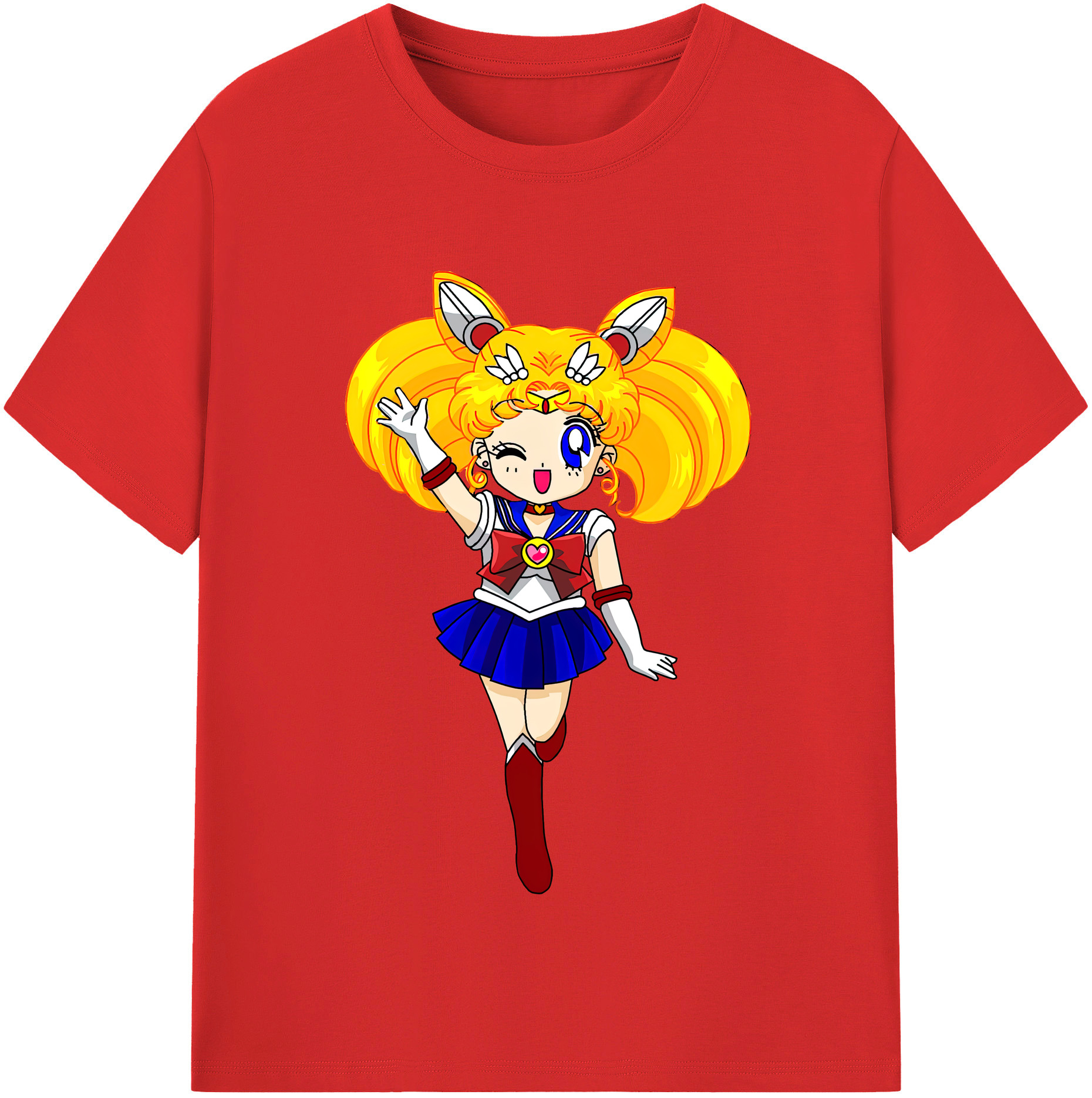 （画像用） 美少女戦士セーラームーン 月野 うさぎ つきの うさぎ Sailor Moon Tsukino Usagi 綿100％半袖Tシャツ（フロントプリント）