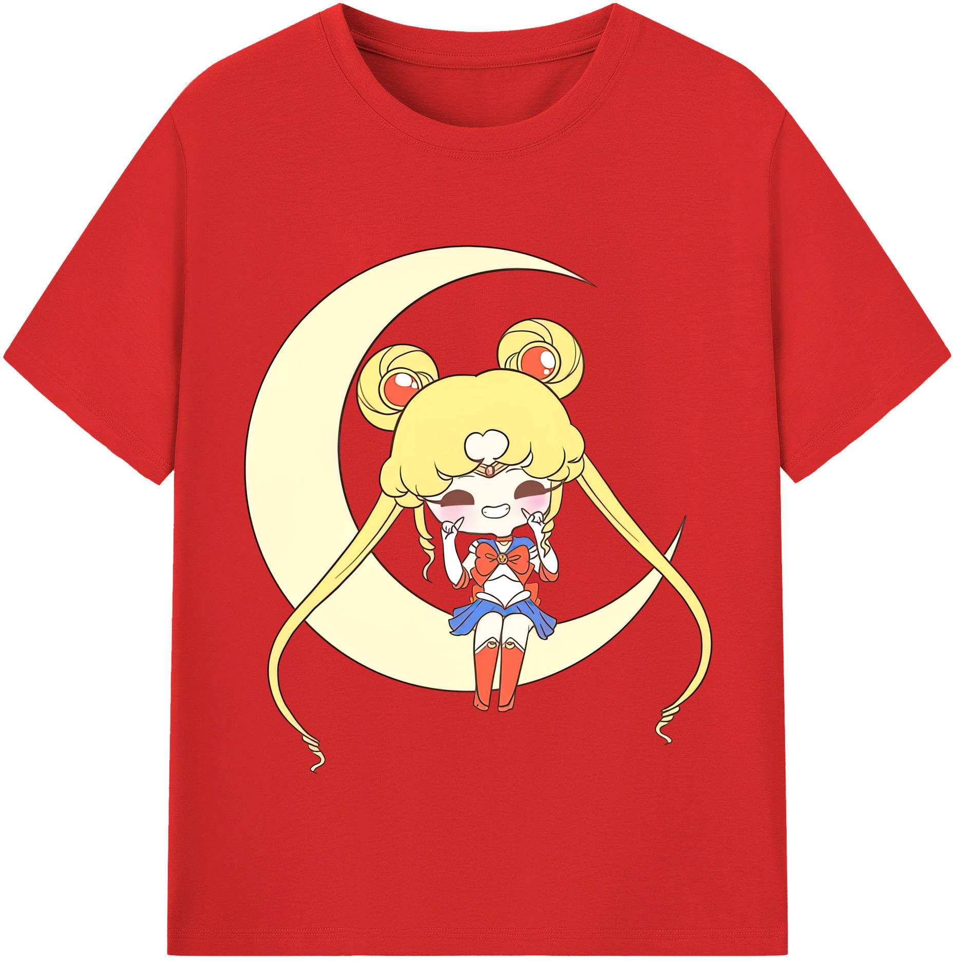 （画像用） 美少女戦士セーラームーン 月野 うさぎ つきの うさぎ Sailor Moon Tsukino Usagi 綿100％半袖Tシャツ（フロントプリント）