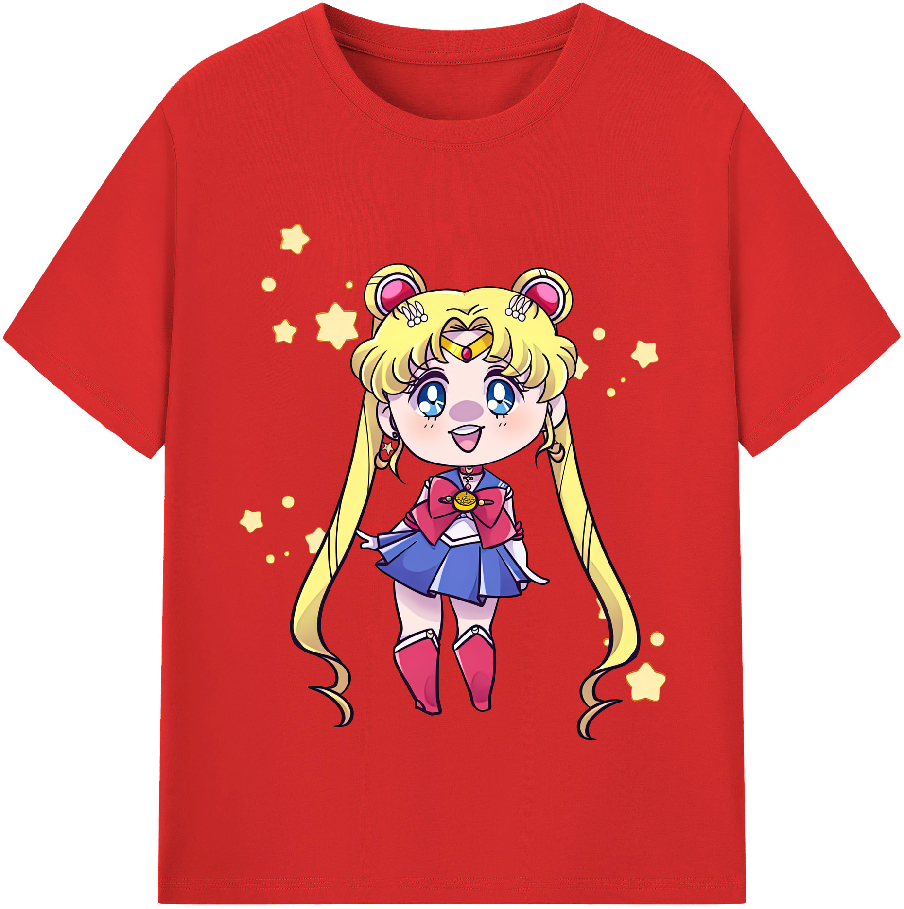 （画像用） 美少女戦士セーラームーン 月野 うさぎ つきの うさぎ Sailor Moon Tsukino Usagi 綿100％半袖Tシャツ（フロントプリント）
