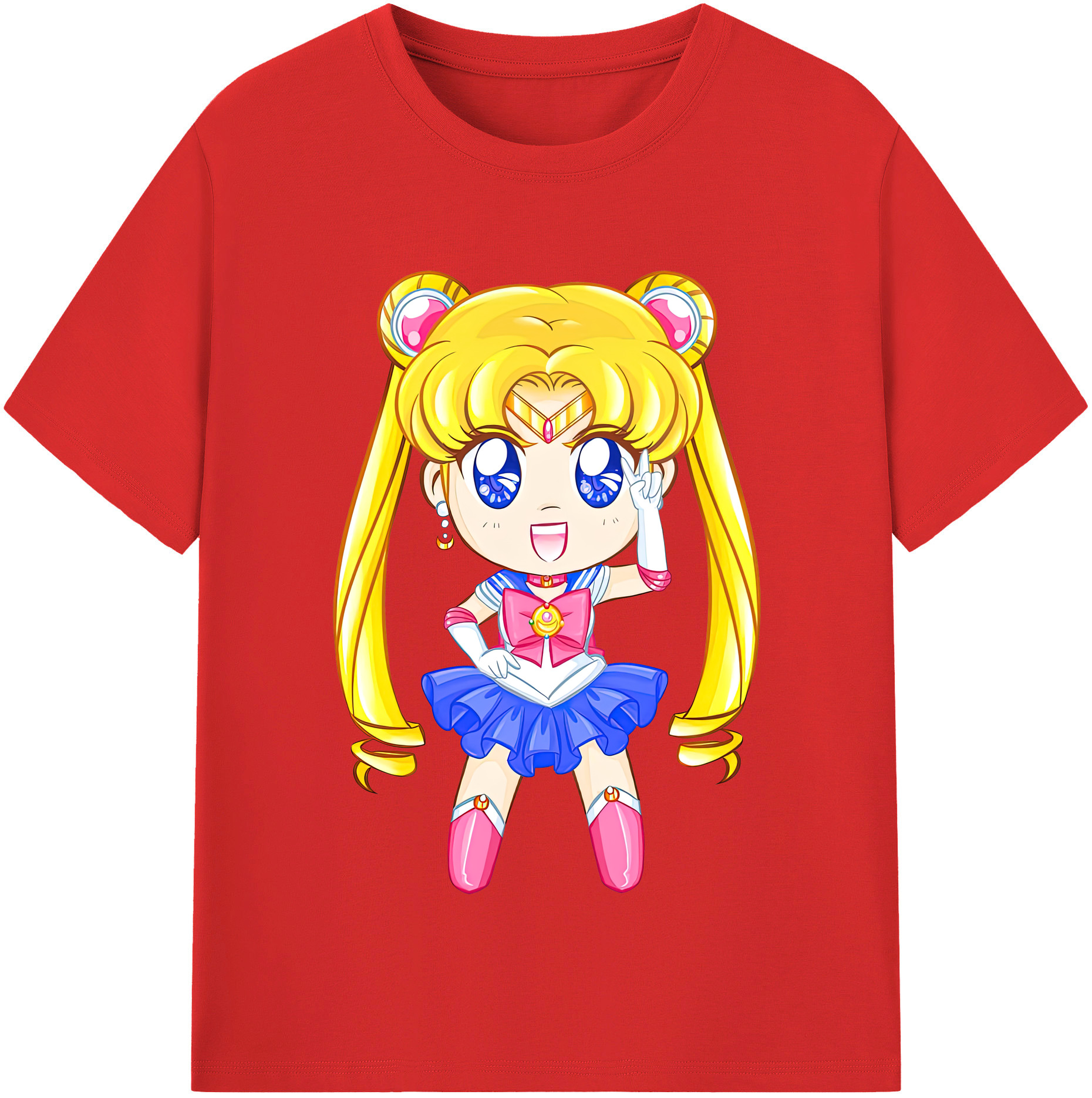（画像用） 美少女戦士セーラームーン 月野 うさぎ つきの うさぎ Sailor Moon Tsukino Usagi 綿100％半袖Tシャツ（フロントプリント）
