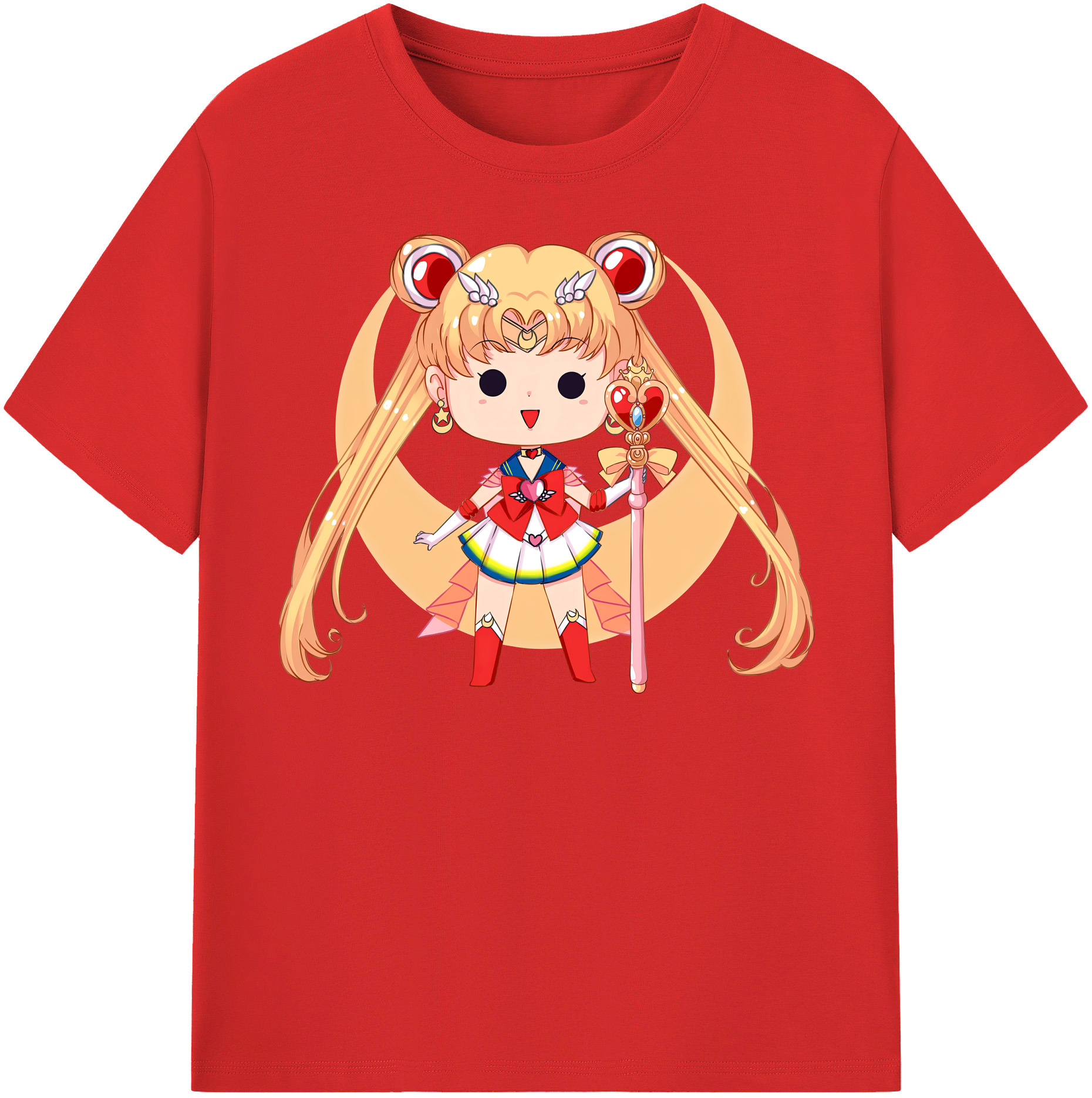 （画像用） 美少女戦士セーラームーン 月野 うさぎ つきの うさぎ Sailor Moon Tsukino Usagi 綿100％半袖Tシャツ（フロントプリント）