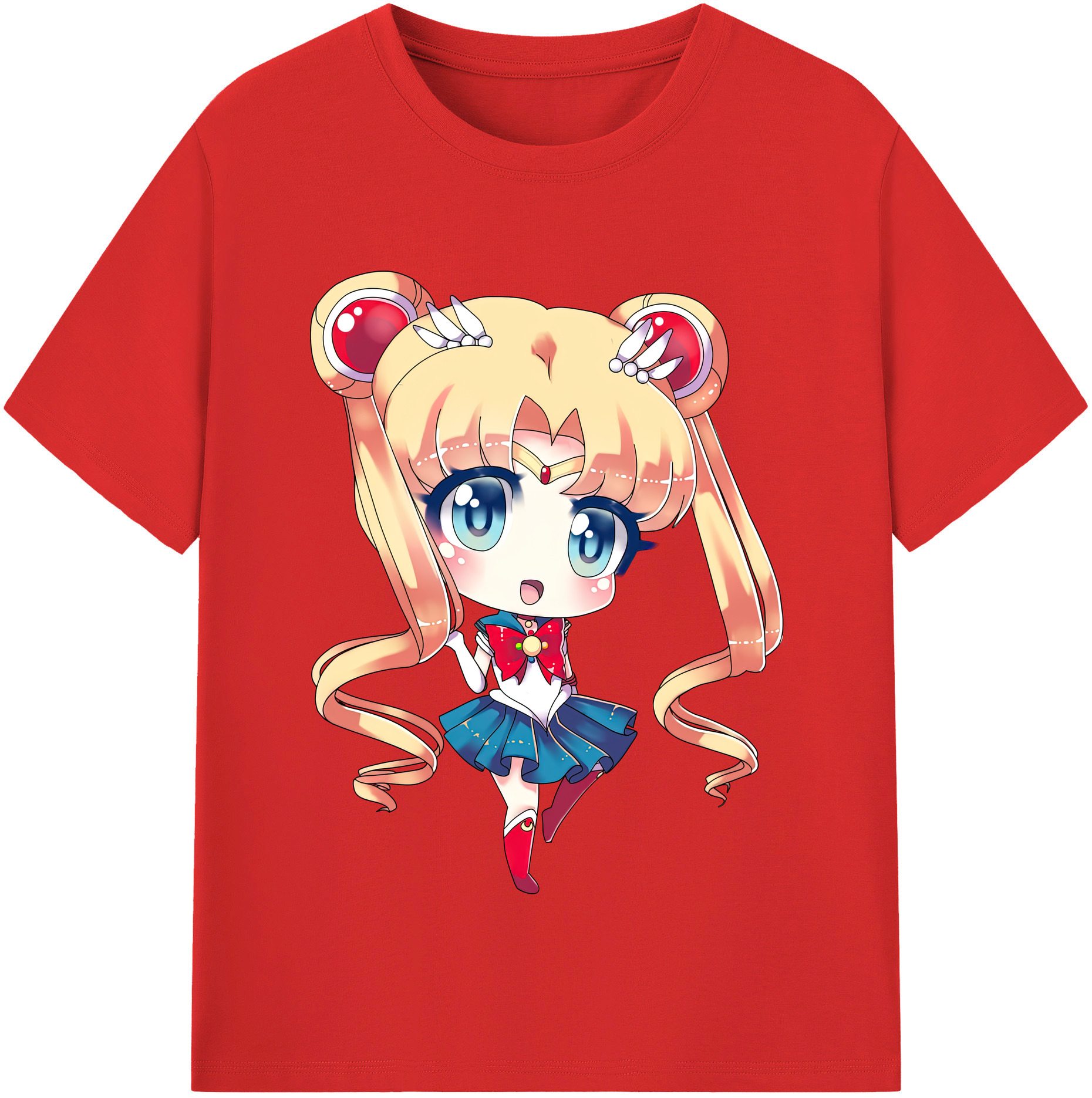 （画像用） 美少女戦士セーラームーン 月野 うさぎ つきの うさぎ Sailor Moon Tsukino Usagi 綿100％半袖Tシャツ（フロントプリント）