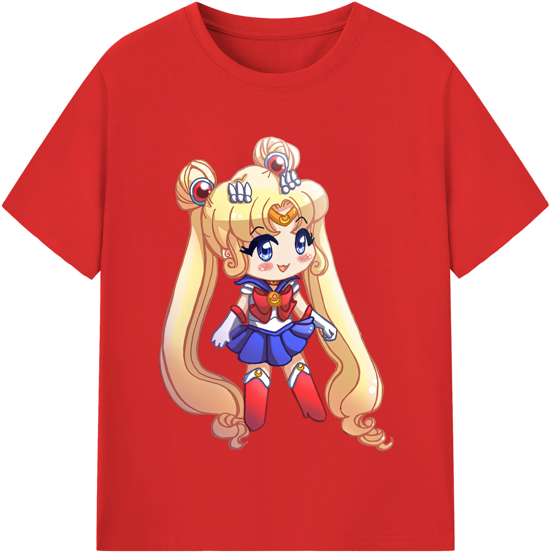 （画像用） 美少女戦士セーラームーン 月野 うさぎ つきの うさぎ Sailor Moon Tsukino Usagi 綿100％半袖Tシャツ（フロントプリント）