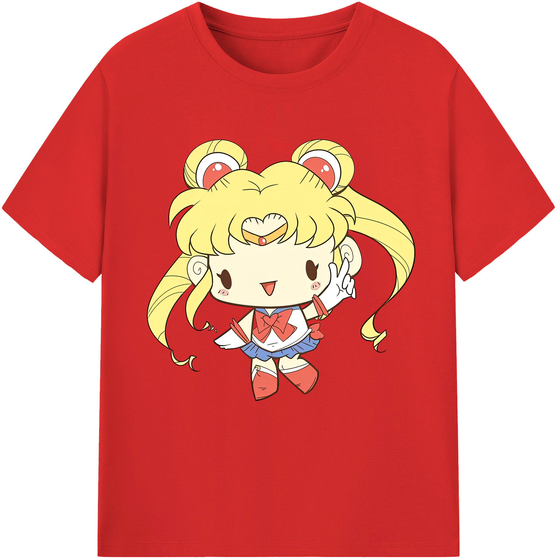 （画像用） 美少女戦士セーラームーン 月野 うさぎ つきの うさぎ Sailor Moon Tsukino Usagi 綿100％半袖Tシャツ（フロントプリント）