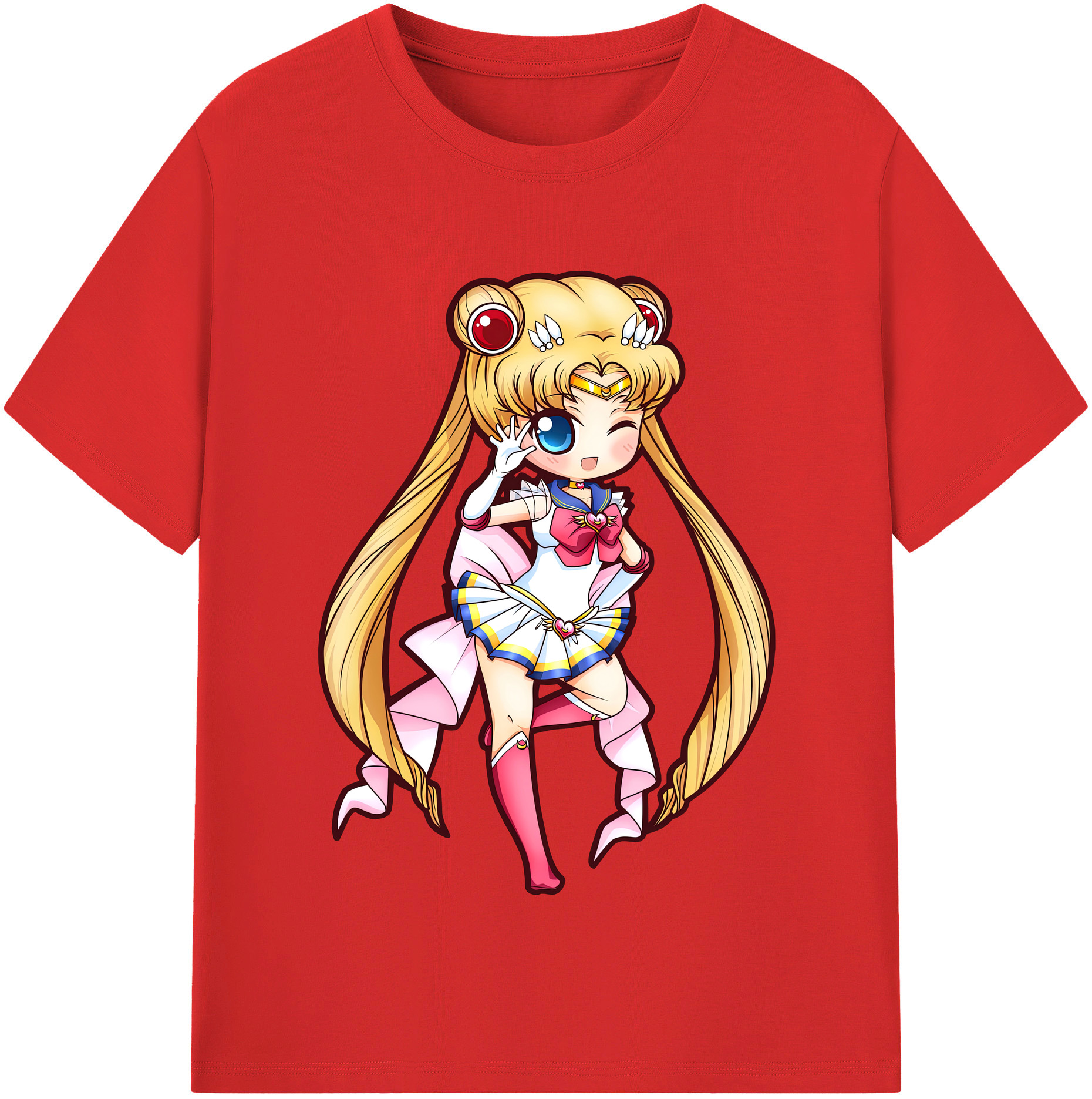 （画像用） 美少女戦士セーラームーン 月野 うさぎ つきの うさぎ Sailor Moon Tsukino Usagi 綿100％半袖Tシャツ（フロントプリント）