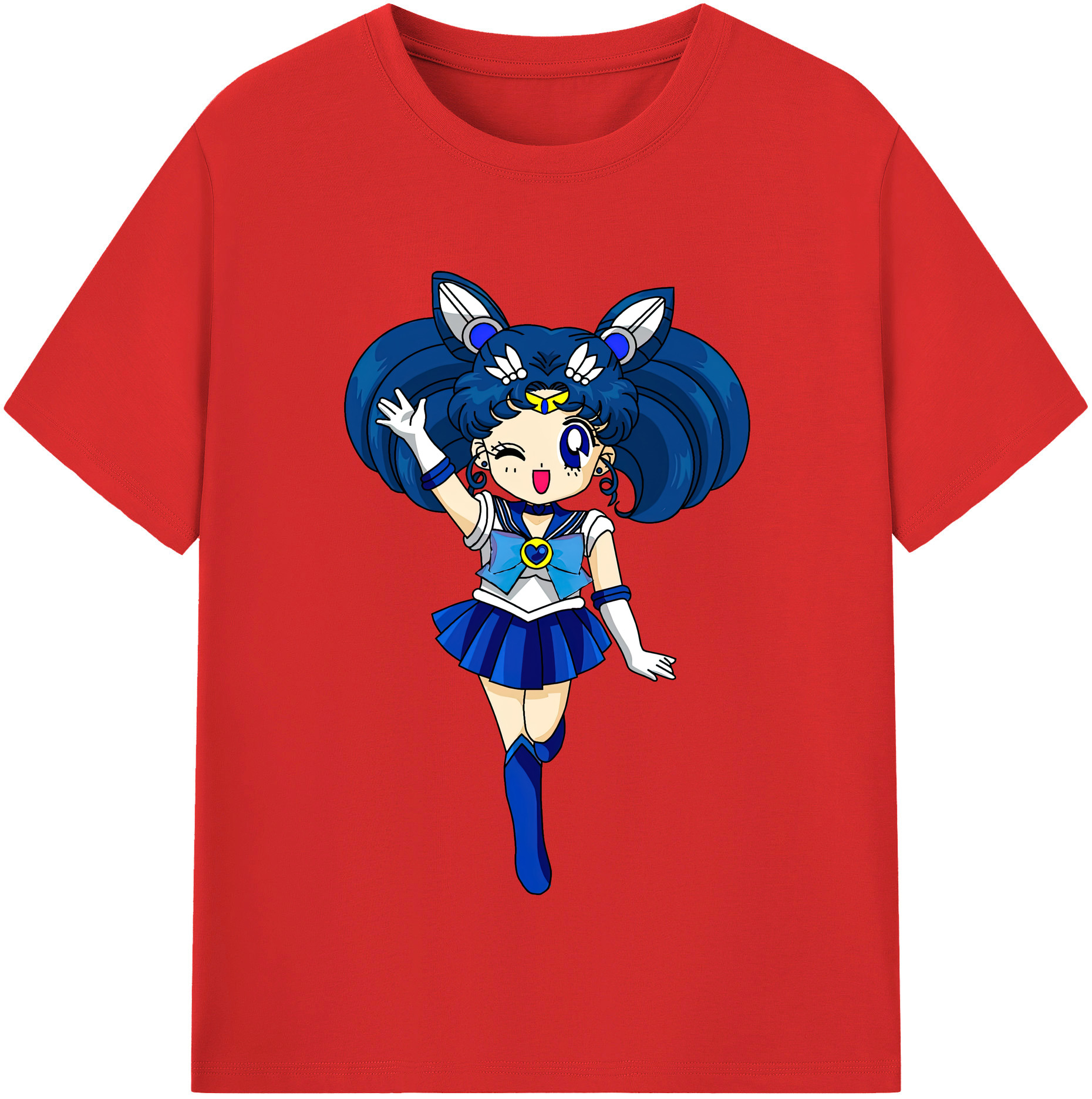 （画像用） 美少女戦士セーラームーン 水野 亜美 みずの あみ Sailor Moon Mizuno Ami 綿100％半袖Tシャツ（フロントプリント）