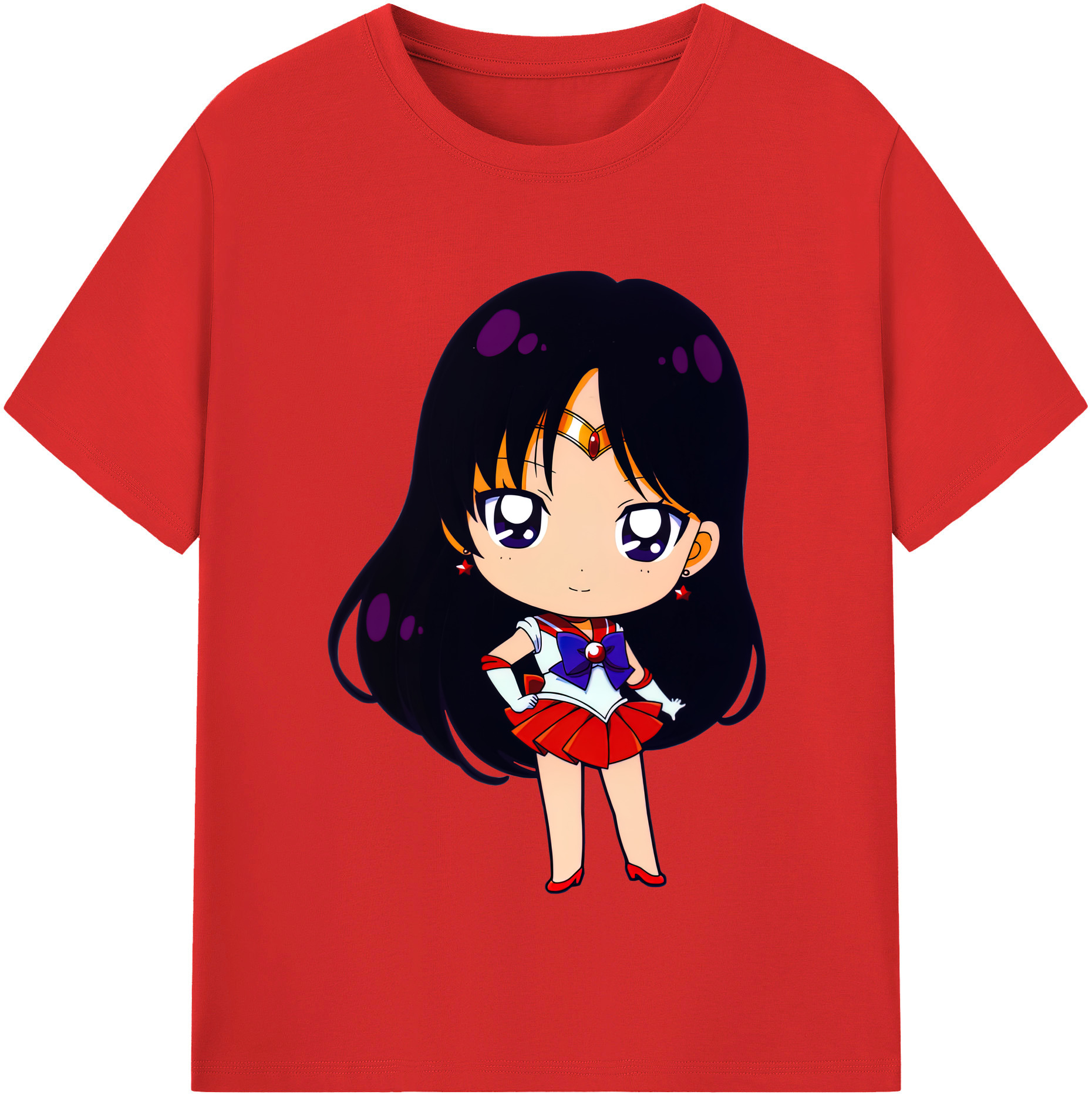 （画像用） 美少女戦士セーラームーン 火野レイ ひの レイ Sailor Moon Hino Rei （セーラーマーズ,Sailor Mars） 綿100％半袖Tシャツ（フロントプリント）