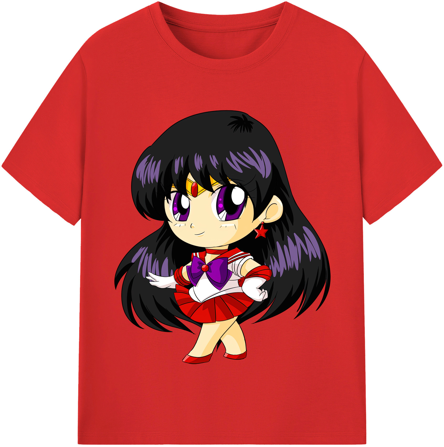 （画像用） 美少女戦士セーラームーン 火野レイ ひの レイ Sailor Moon Hino Rei （セーラーマーズ,Sailor Mars） 綿100％半袖Tシャツ（フロントプリント）