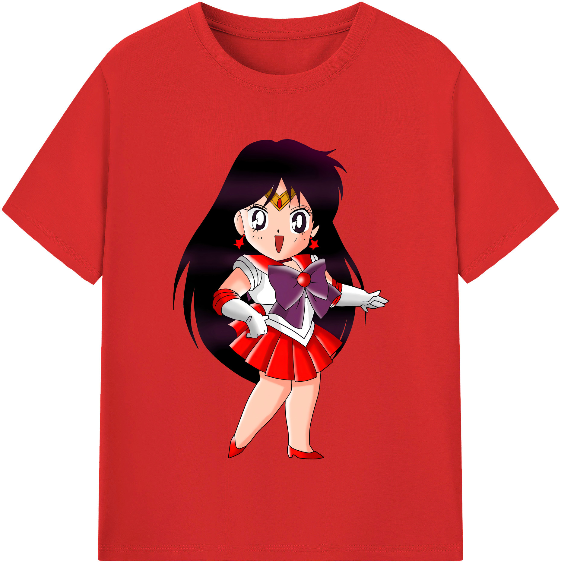 （画像用） 美少女戦士セーラームーン 火野レイ ひの レイ Sailor Moon Hino Rei （セーラーマーズ,Sailor Mars） 綿100％半袖Tシャツ（フロントプリント）