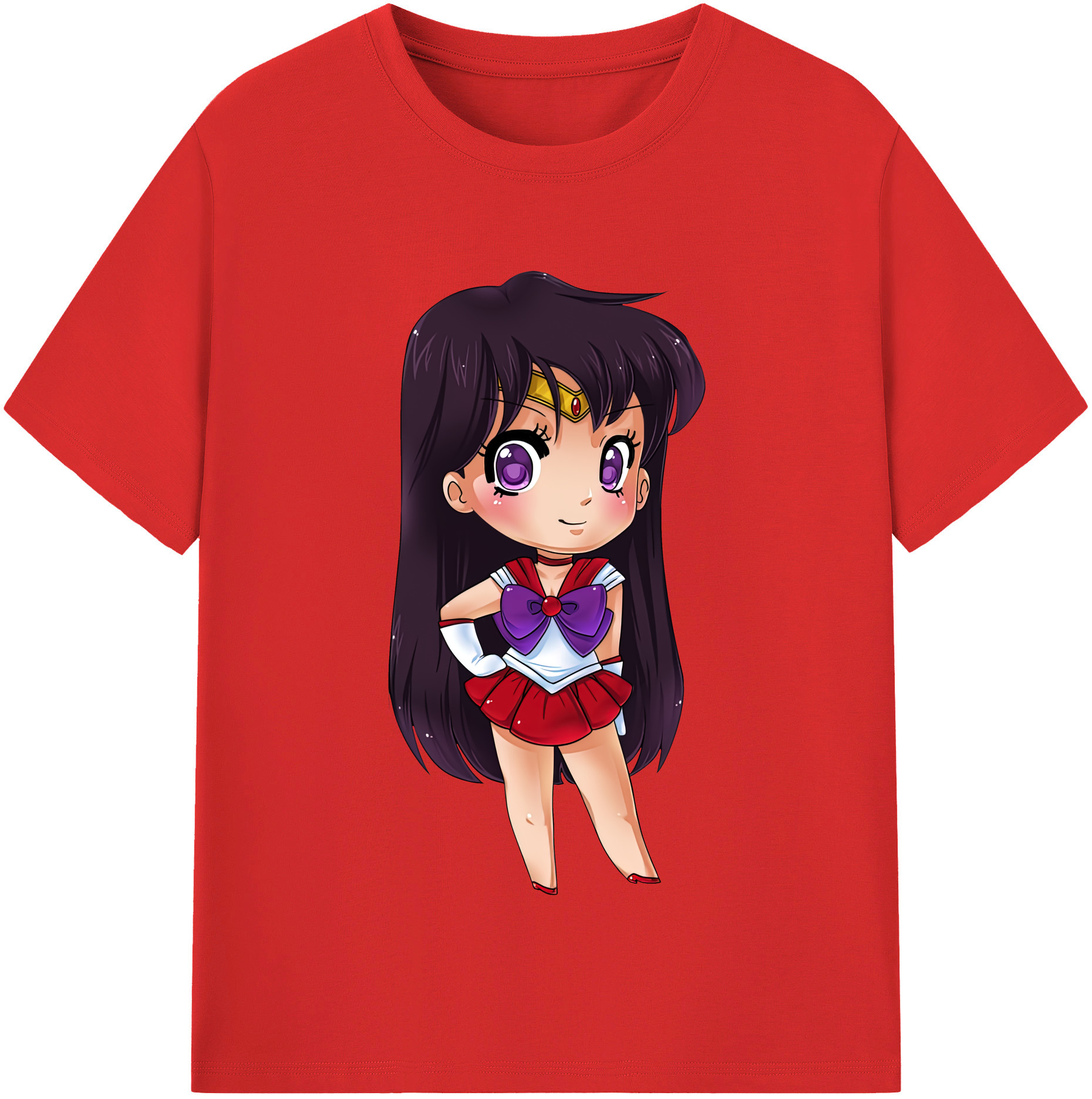 （画像用） 美少女戦士セーラームーン 火野レイ ひの レイ Sailor Moon Hino Rei （セーラーマーズ,Sailor Mars） 綿100％半袖Tシャツ（フロントプリント）