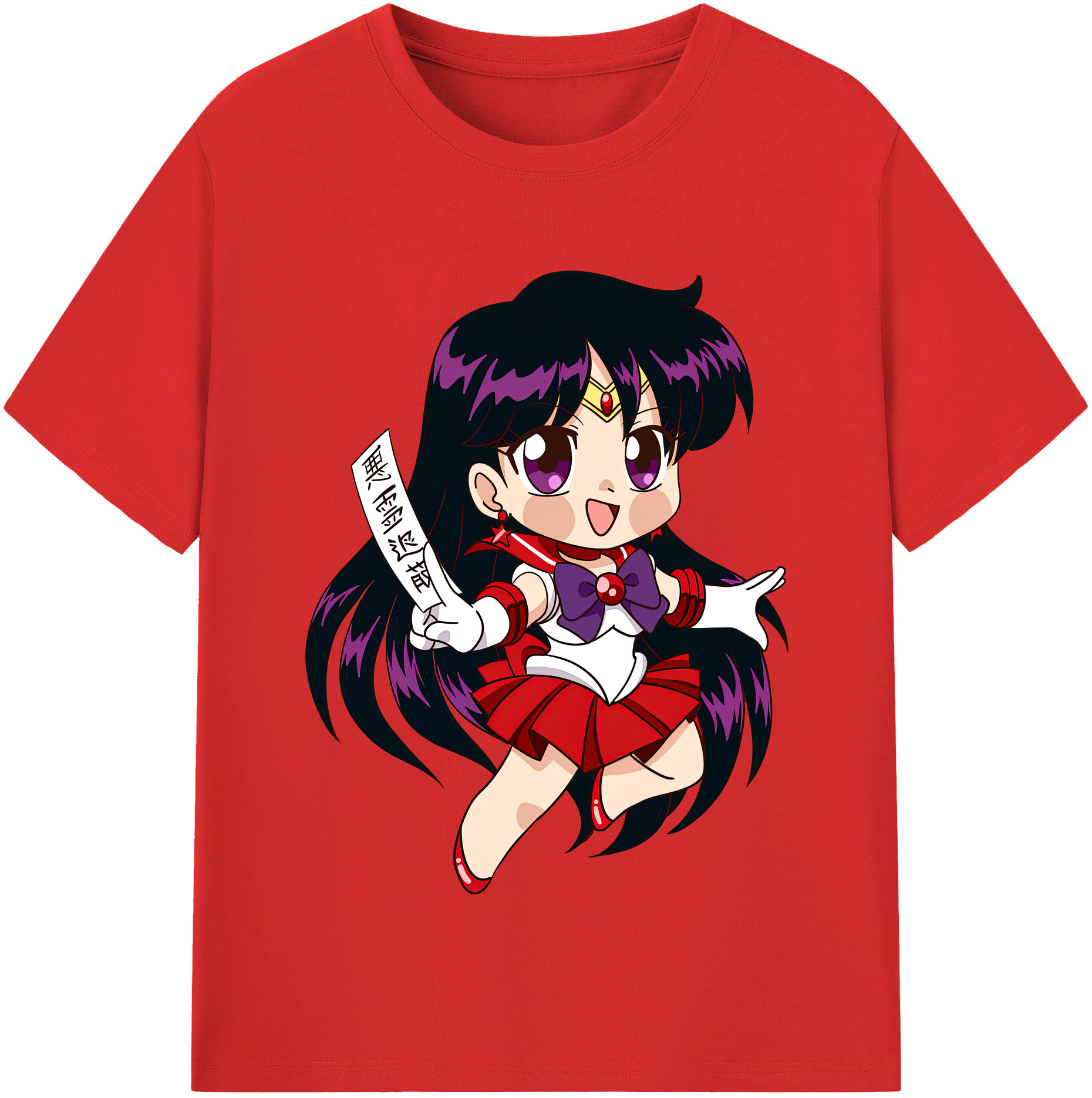 （画像用） 美少女戦士セーラームーン 火野レイ ひの レイ Sailor Moon Hino Rei （セーラーマーズ,Sailor Mars） 綿100％半袖Tシャツ（フロントプリント）